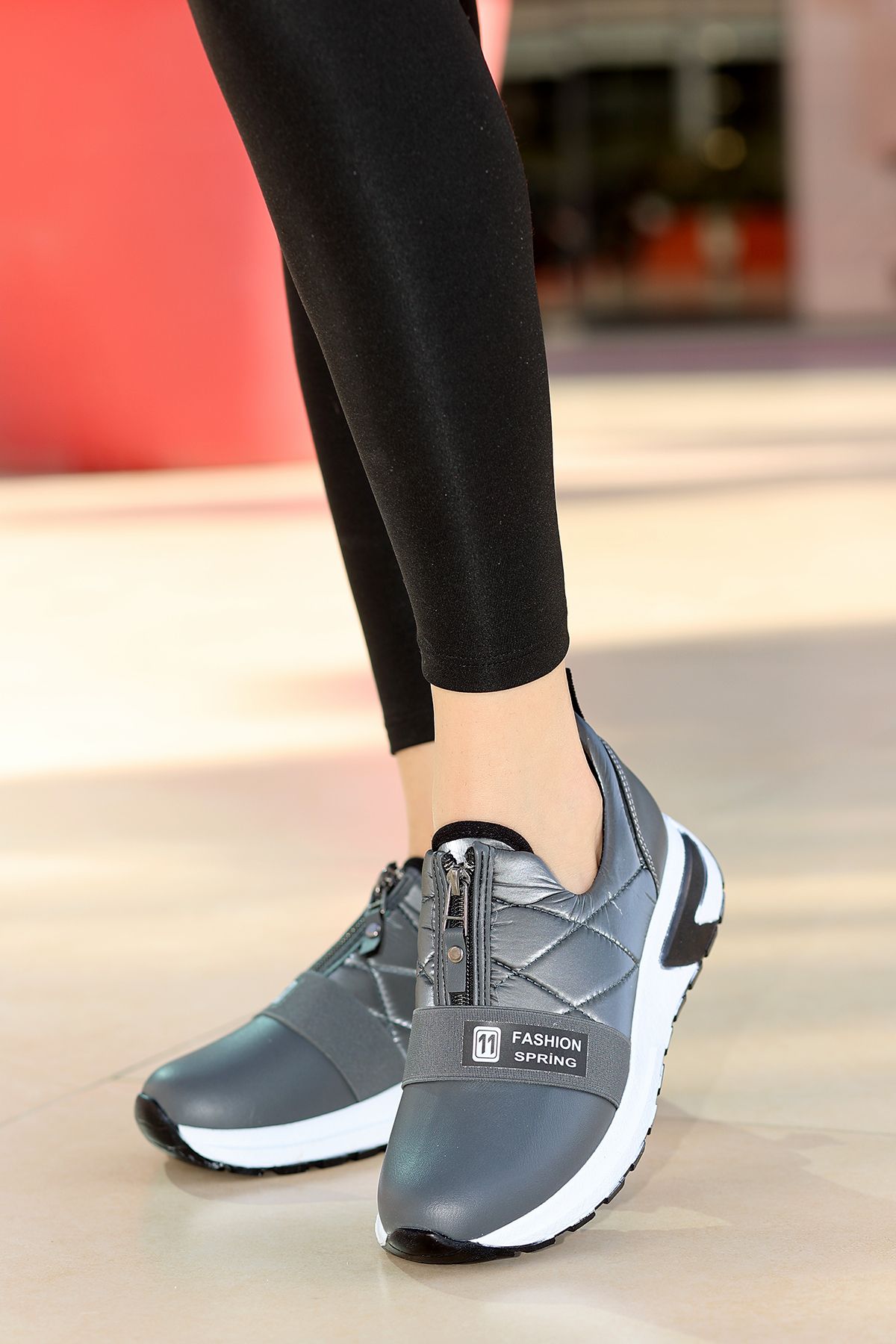 otuzbesshoes Diora Anatomik Tabanlı Paraşüt Kadın Spor Ayakkabı Füme