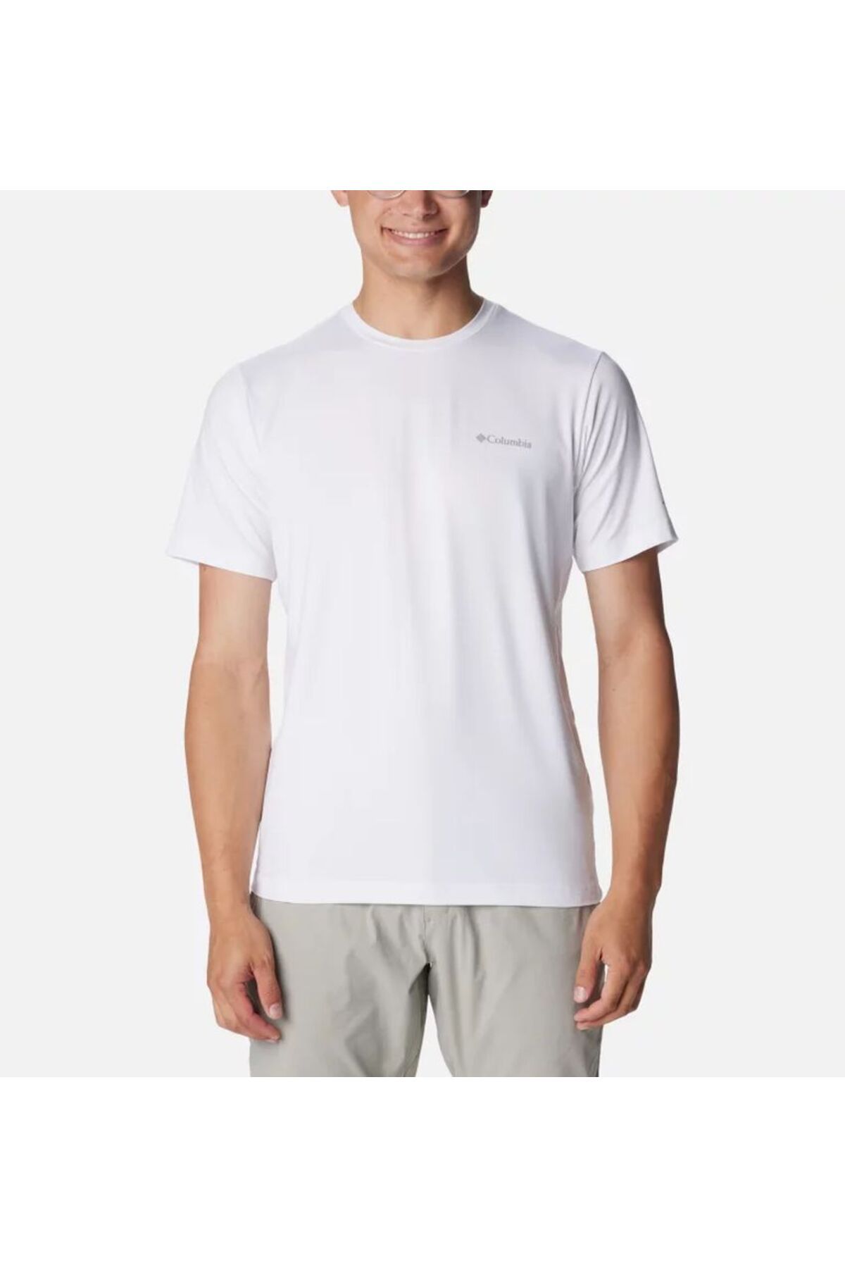 Columbia Men's Tech Trail™ Crew Neck Shirt II Erkek Tişört Beyaz AO5545-100