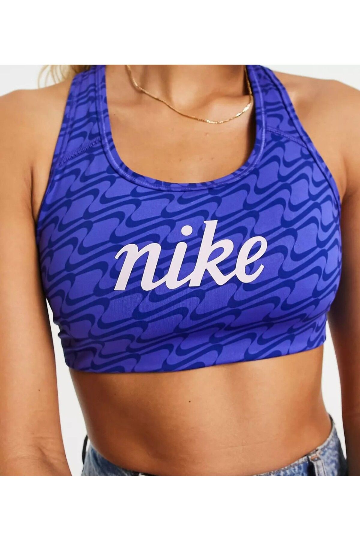 Nike Dri-FIT Kadın mavi Bralet Sporcu Sütyeni Büstiyer