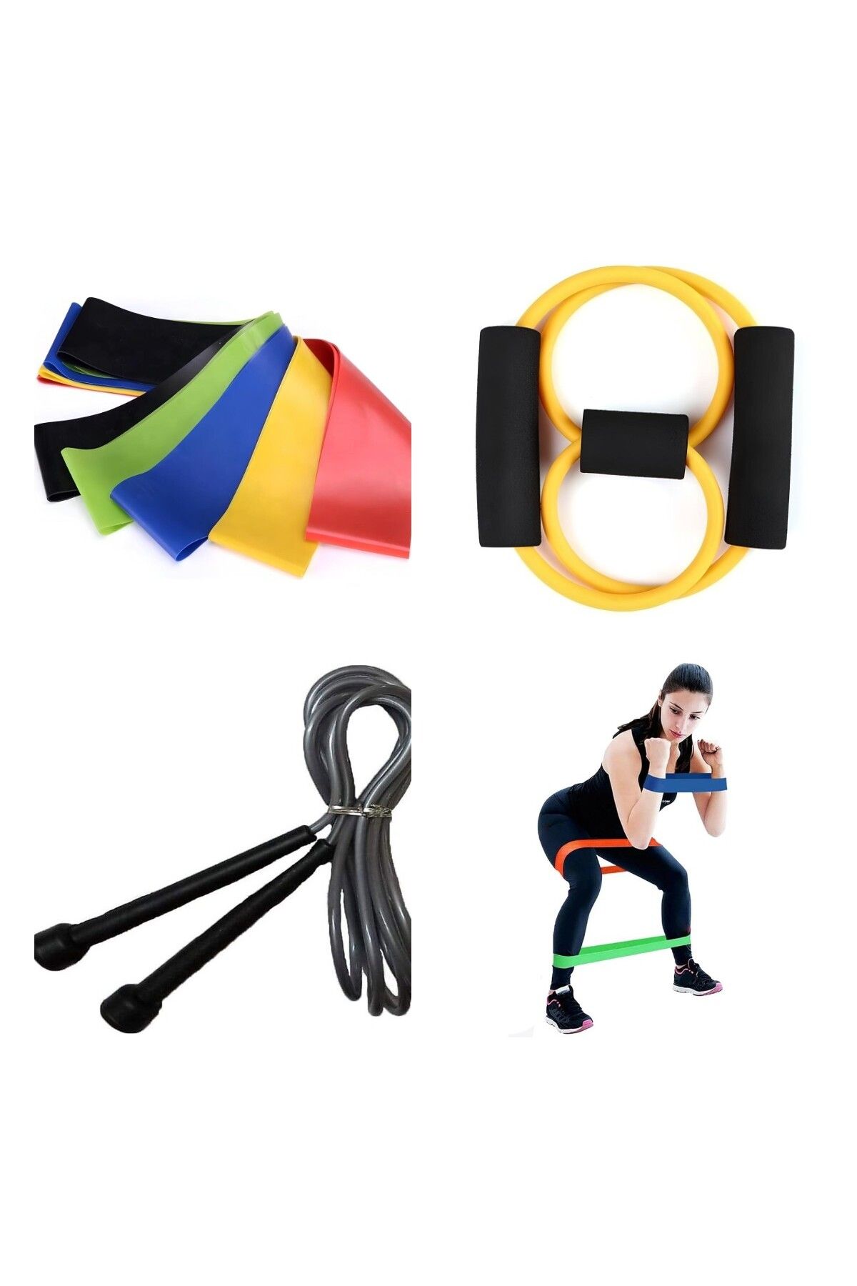 Genel Markalar Kahverengi (S3) Atlama Ipi,pilates Direnç Lastiği, 8 Şeklinde Pilates Jimnastik Egzersiz Bant