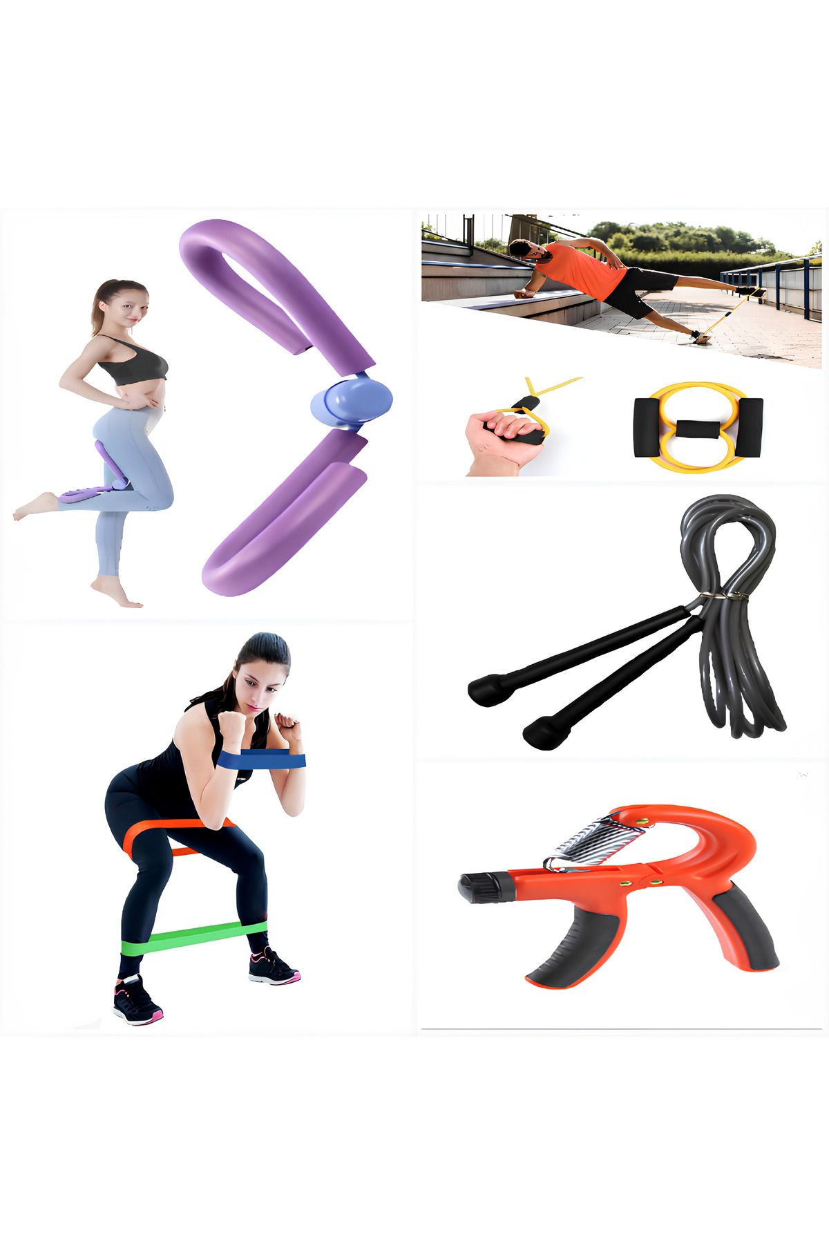 Bayrak Global (S4) Ev Spor Seti,vücut Geliştirme Aparatı,pilates Direnç Lastiği,el Yayı,egzersiz Bant,atlama Ipi