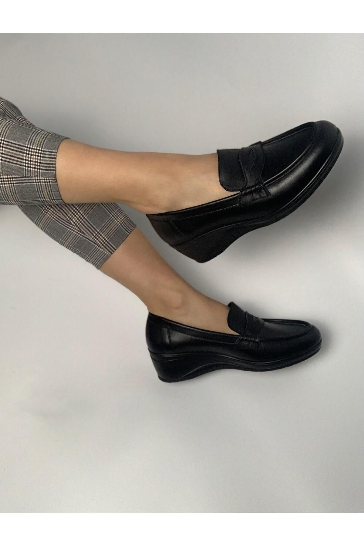 FNG Store İçi Dışı Hakiki Deri Ortopedik Kadın Klasik Ayakkabı Anne Ayakkabısı Günlük Ayakkabı Casual