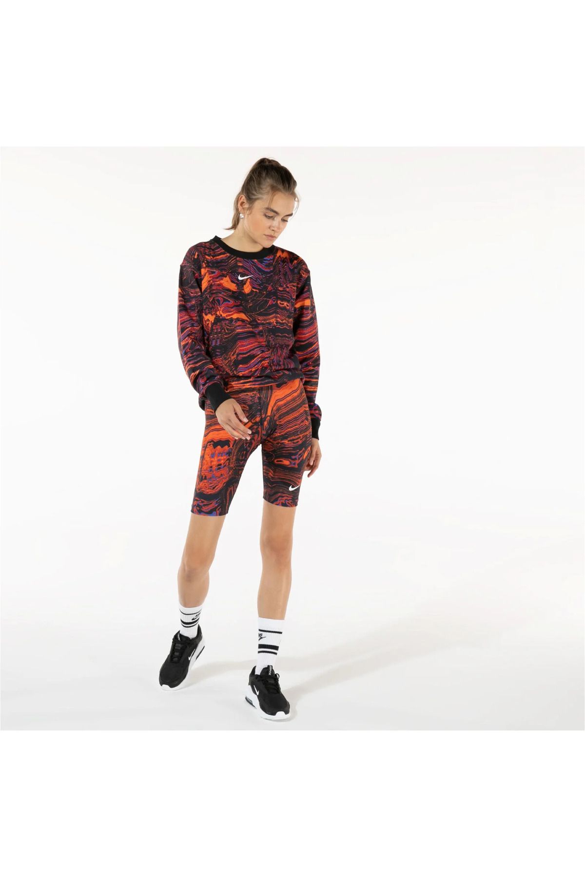 Nike Sportswear Essential Aop Print Kadın Renkli Şort