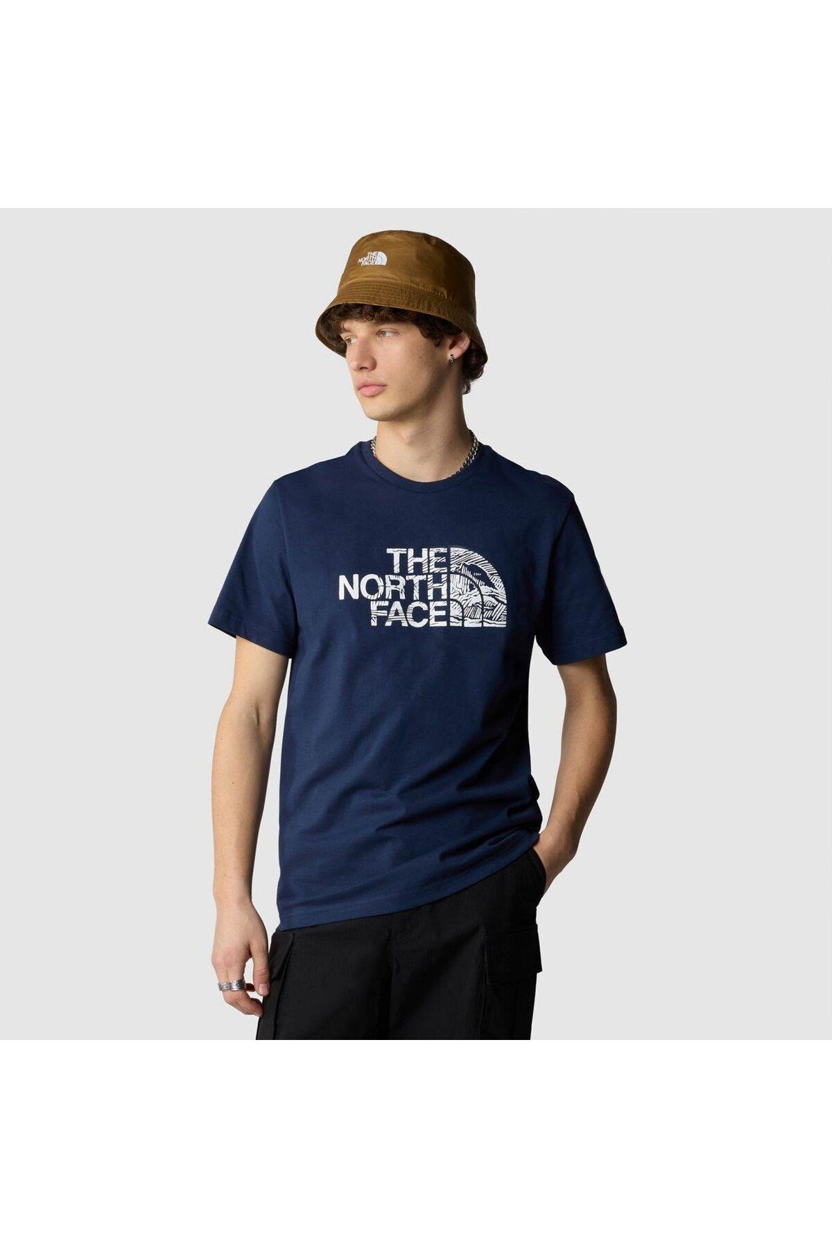 The North Face M S/S WOODCUT DOME TEE Navy