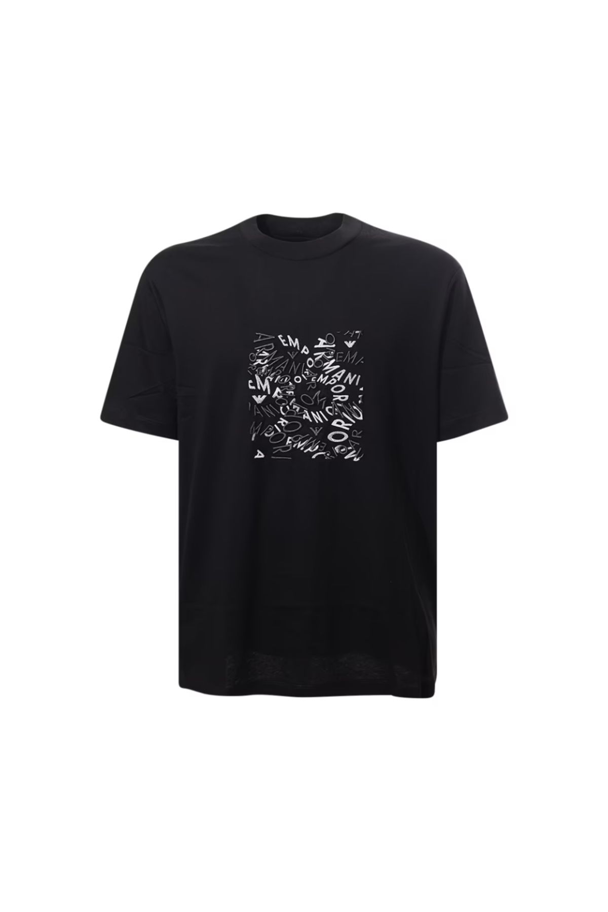 Emporio Armani Erkek Pamuklu Kısa Boy Rahat Kesim Günlük Siyah T-Shirt 3D1TG3 1JPZZ-0056