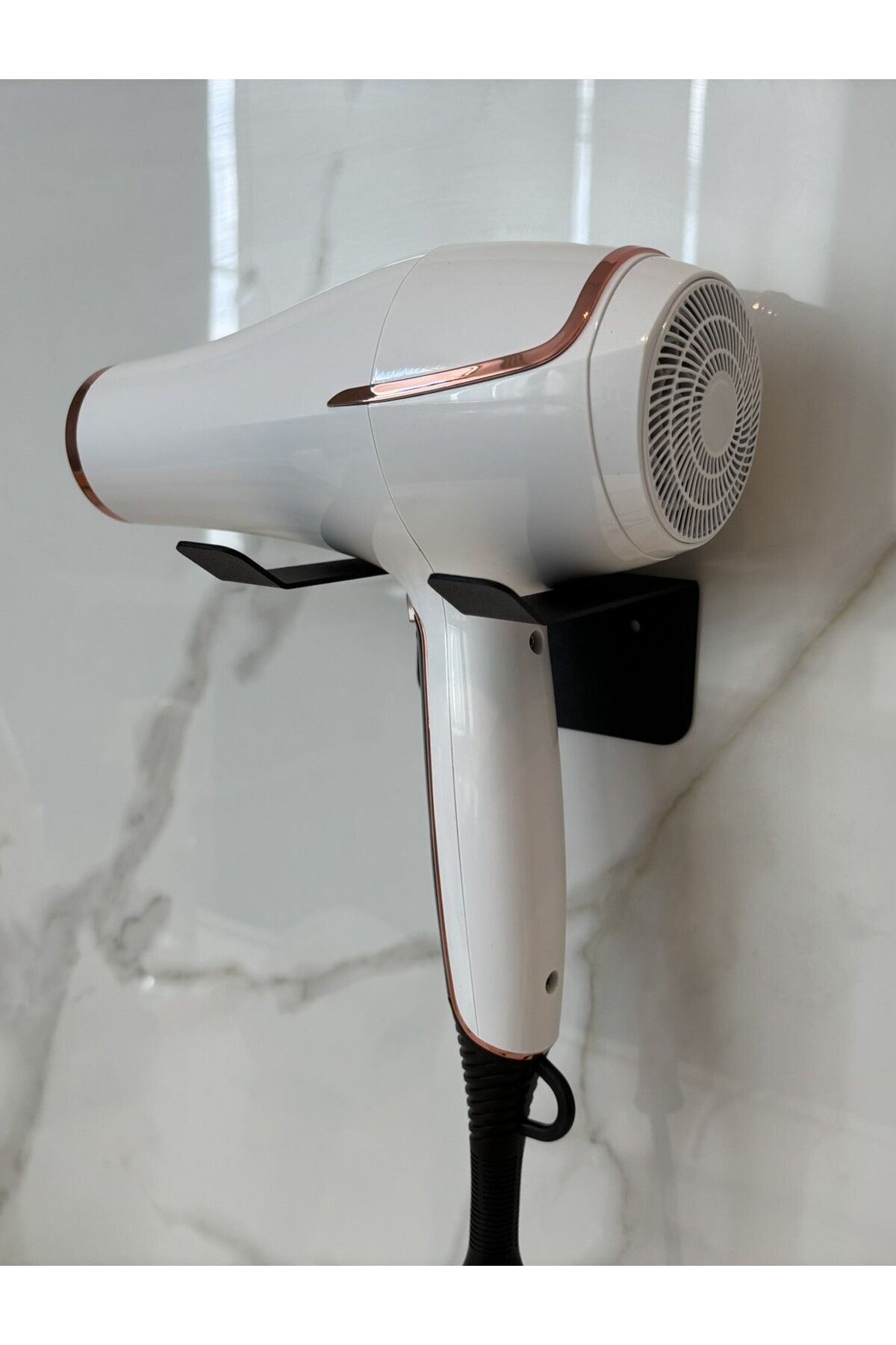 VELUX HOME Metal Saç Kurutma Makinası Tutucu Banyo Askılık Organizer Askı 6*10*10,5 Cm