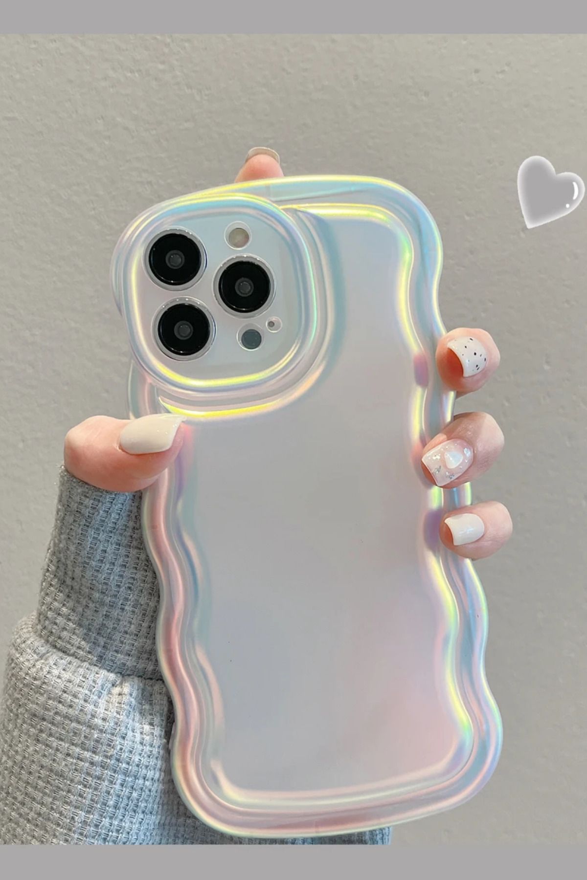 KVK PRİVACY Iphone 14 Promax Kılıf Hologram Kıvrımlı Renk Geçişli Mat Darbelere Karşı Dayanıklı Yumuşak Kapak