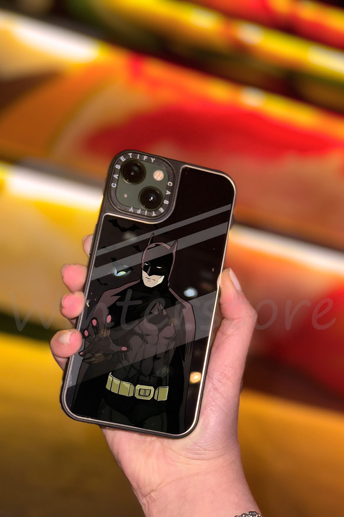 WinterStore Batman - iPhone 13 Uyumlu Aynalı Telefon Kılıfı