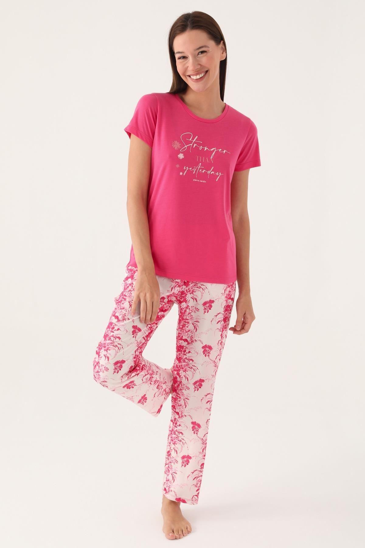 Pierre Cardin Çiçek Desenli Yazlık Pijama Takımı