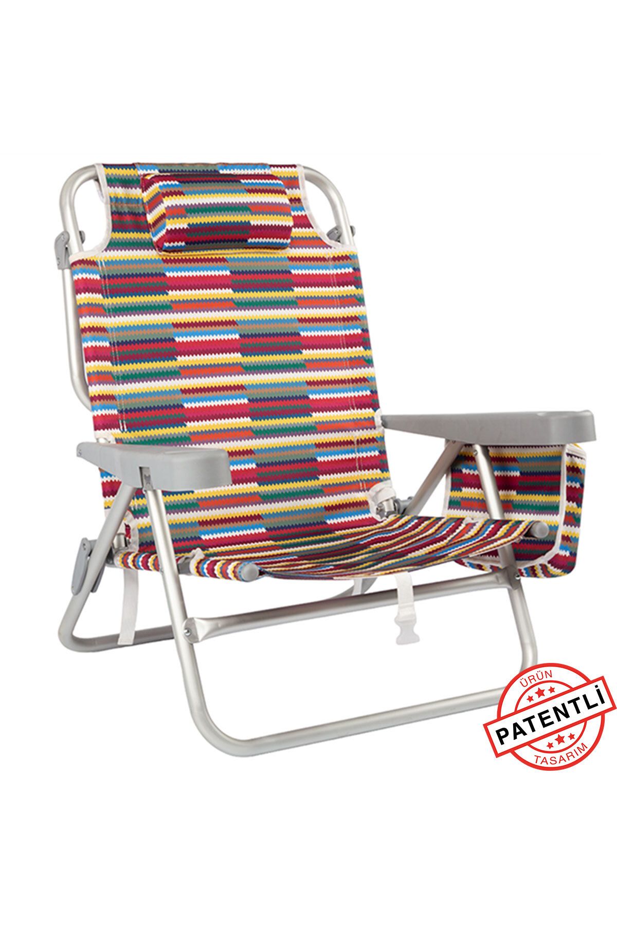 Funky Chairs Beach Star Alüminyum 5 Pozisyon Portatif Soğutucu Çantalı Şezlong Plaj Sandalyesi