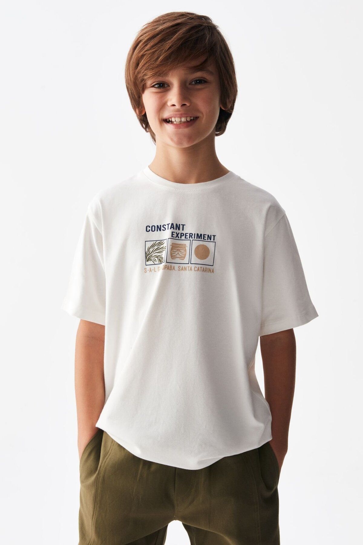 Nk Kids Nk Beyaz Conrast T-Shirt ( 8-14 Size )