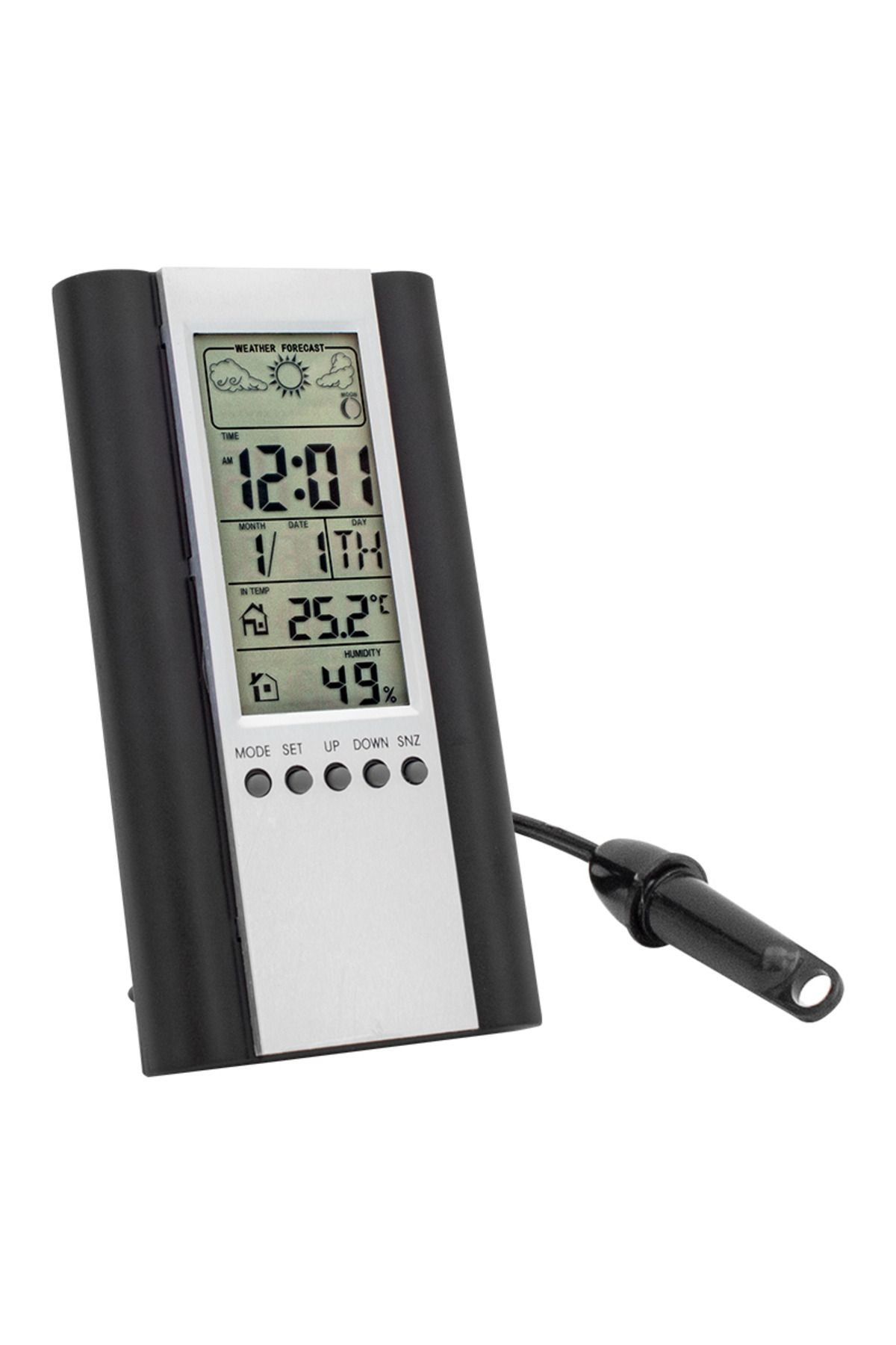 nelerbulurum Duvara Asılabilen dijital ekranlı  Sıcaklık Ve Nem Ölçer Dijital Saat Alarm / Isı Ölçer Termometre