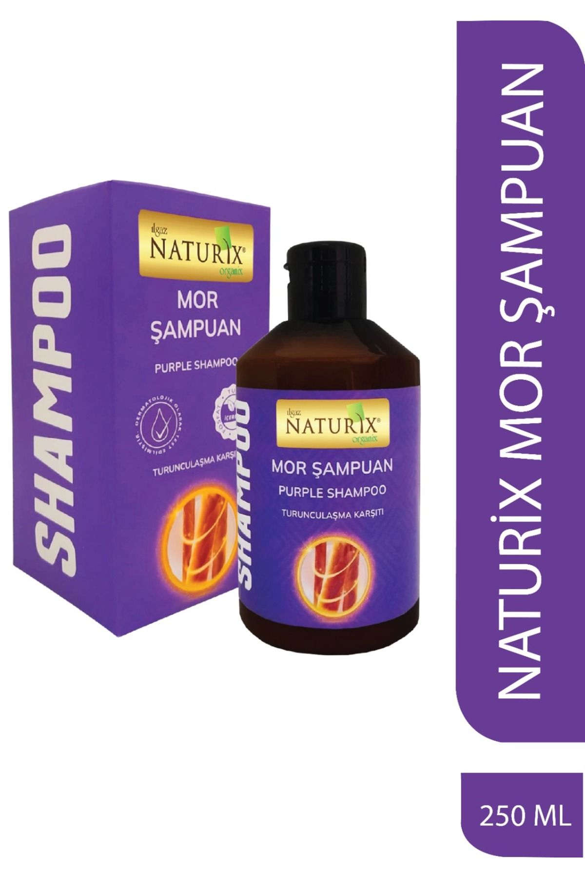 Naturix Purple / Silver Shampoo Turunculaşma Karşıtı Tuz Pareben Fosfat Içermeyen Mor Şampuan 250 Ml