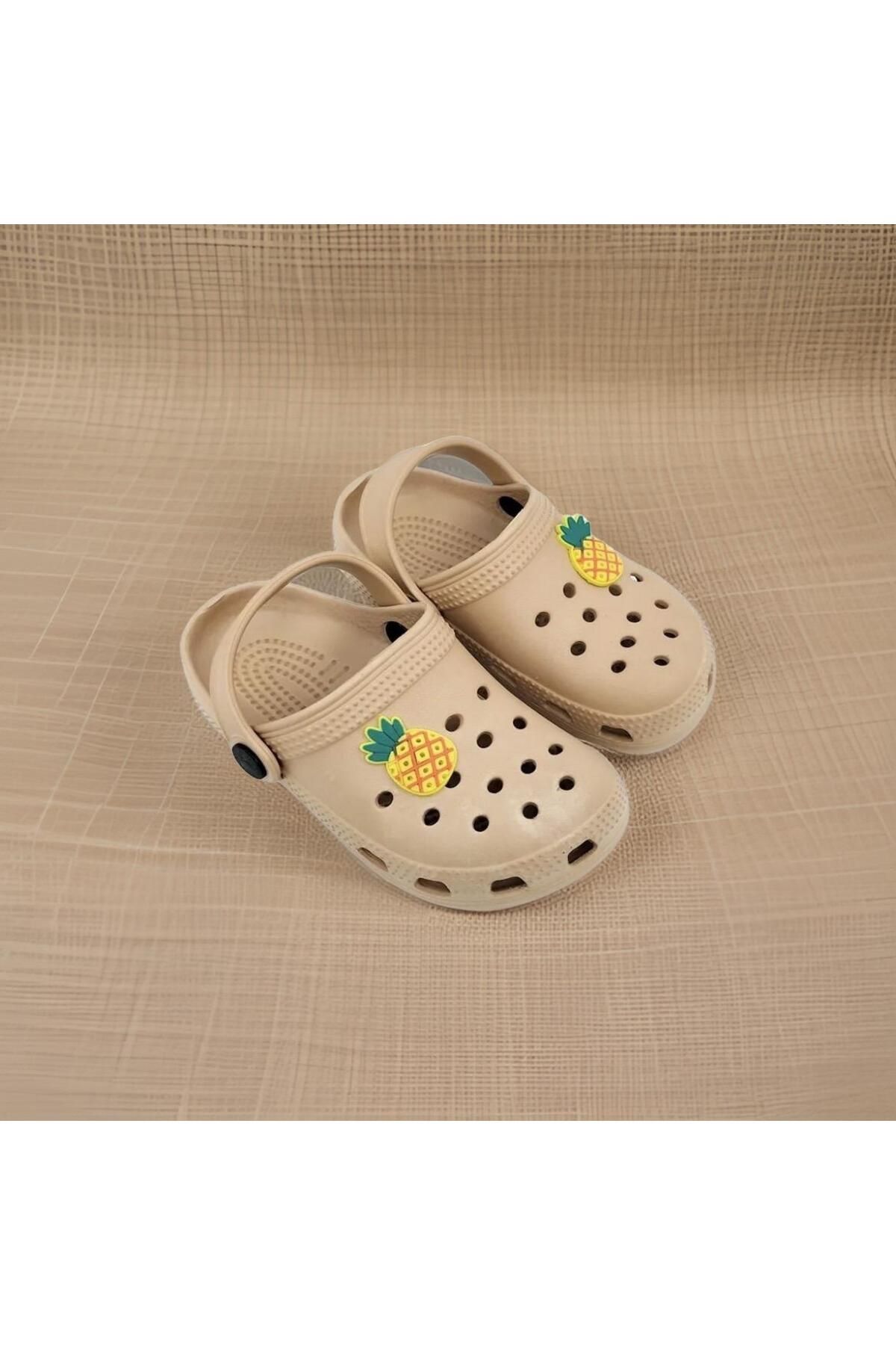 Apella Crocs Model Çocuk Bej Terlik&Sandalet
