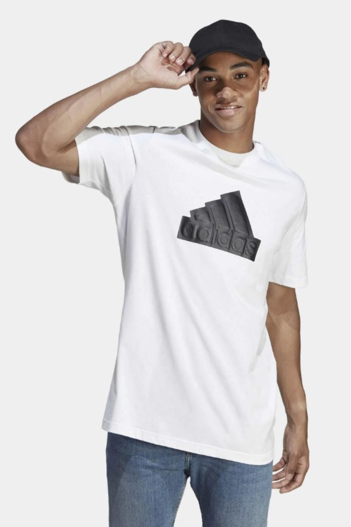 adidas FUTURE ICONS BADGE OF SPORT BOMBER Erkek Beyaz Günlük Pamuklu Tişört (bol kesim)