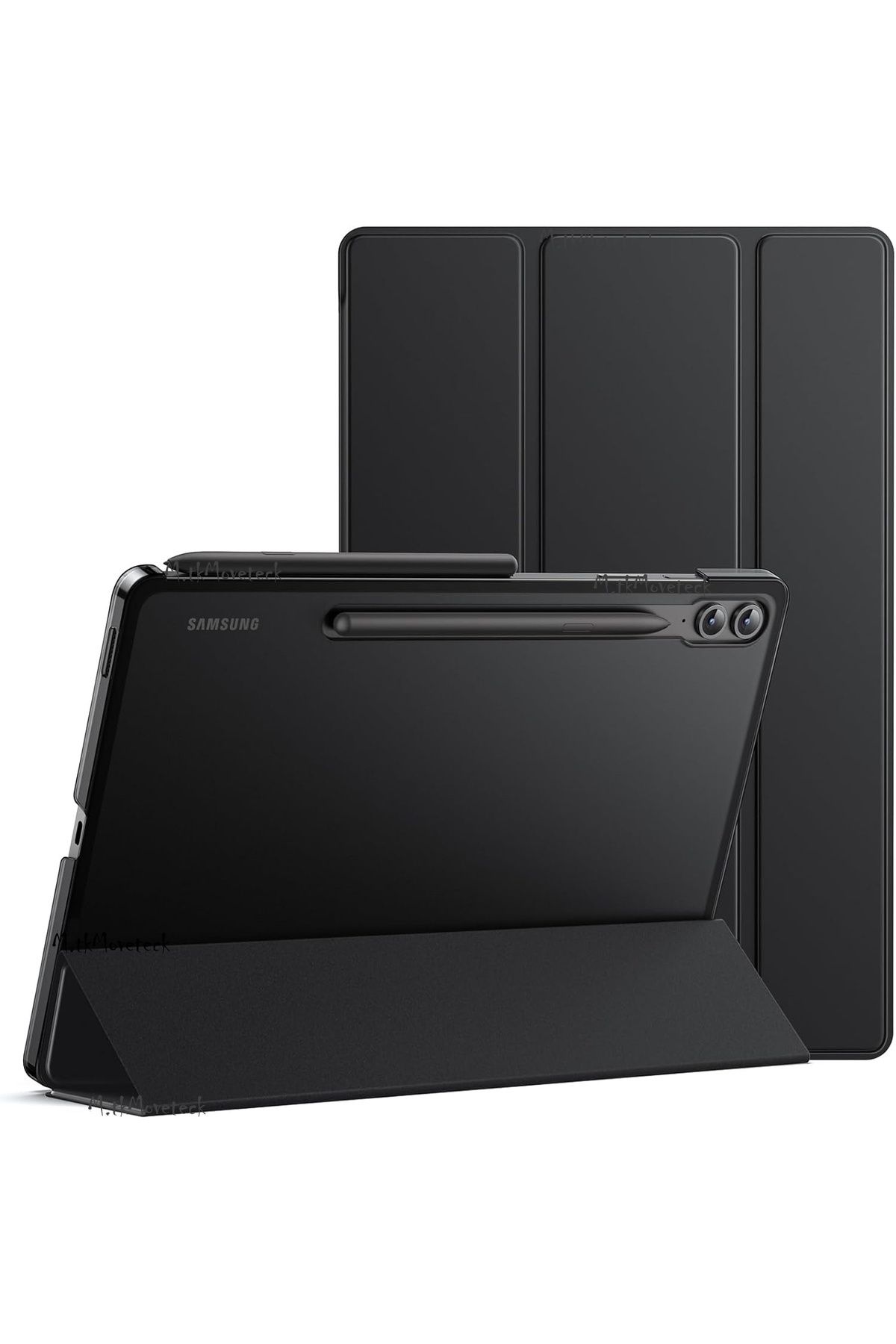 m.tk moveteck Samsung Galaxy Tab S9 Fe Plus 12.4" Kılıf Akıllı Smart Uyku Modlu Standlı Arkası Şeffaf Kapaklı X610