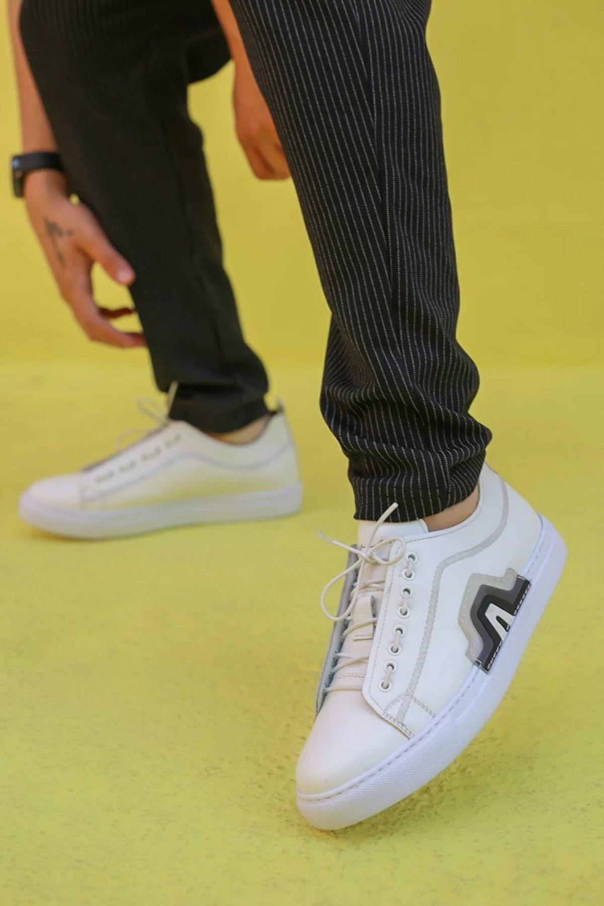 MARCOMEN Danny Doğal Deri Materyal Eva Taban Beyaz Erkek Sneakers