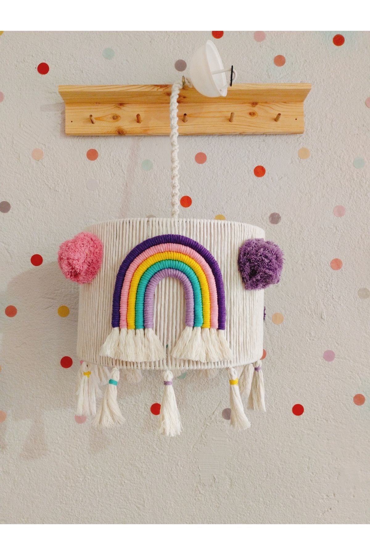AY TASARIM MAKROME Bebek çocuk odası makrome dekor avize, bebek hediyelik