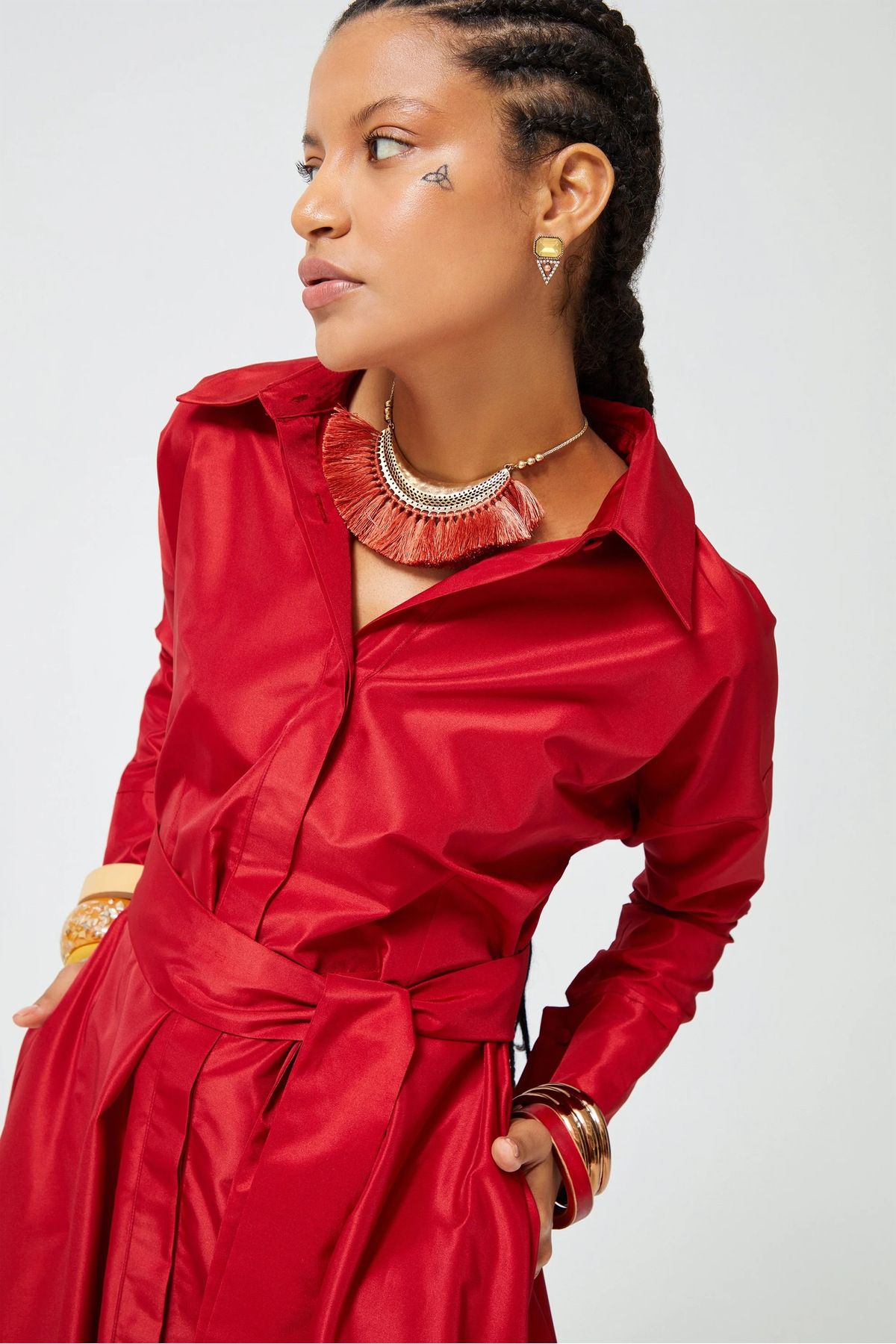 Nuum Design Gizli Düğmeli Cepli Elbise