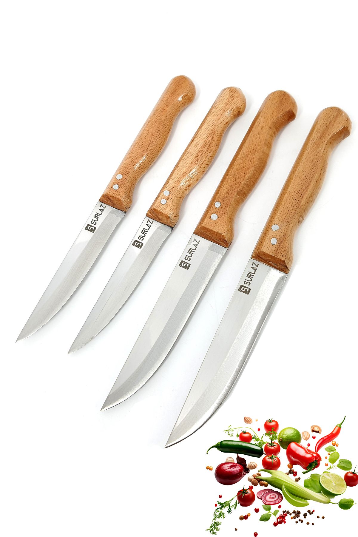 SürLaz Sürmene Mutfak Bıçak Seti Et Ekmek Sebze Meyve Bıçak 4 Parça