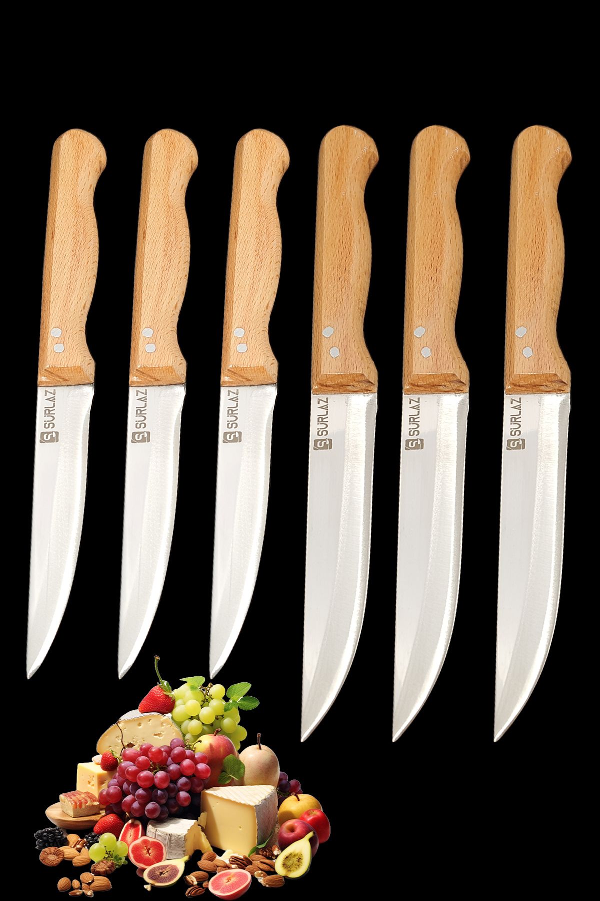 SürLaz Meyve Bıçağı Seti 6 Parça Mutfak Bıçağı Sebze Bıçağı
