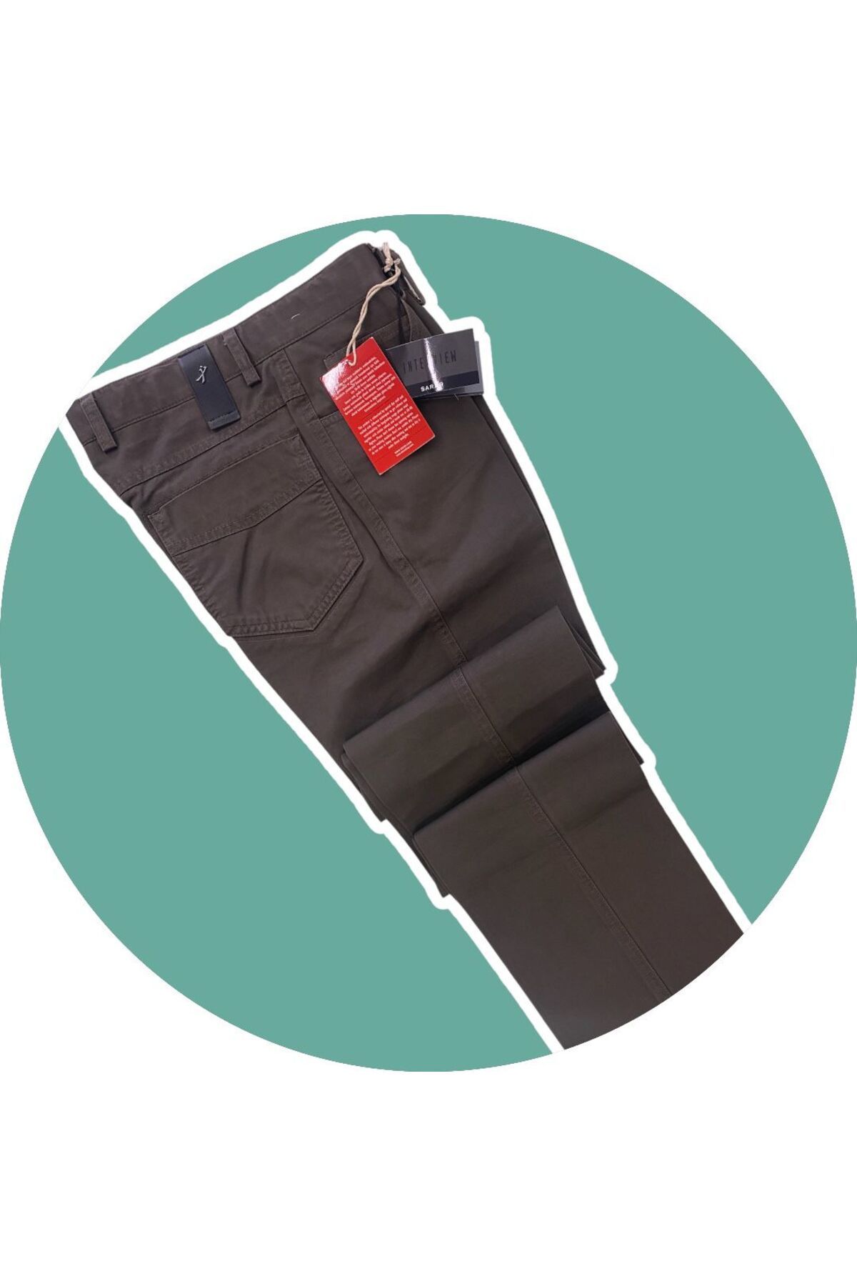 Sarar İnterview Sarar %100 Pamuk Klasik Kalıp Kahverengi Koton Pantolon 42 Model-3 2B245