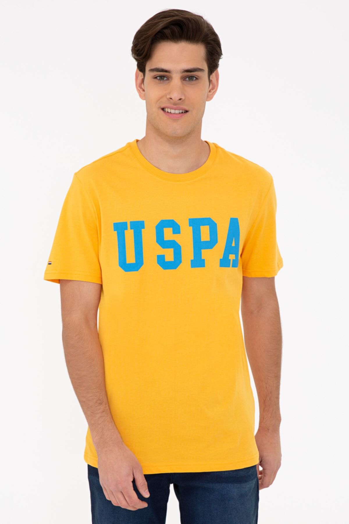 U.S. Polo Assn. Erkek O Yaka Sarı T-shirt