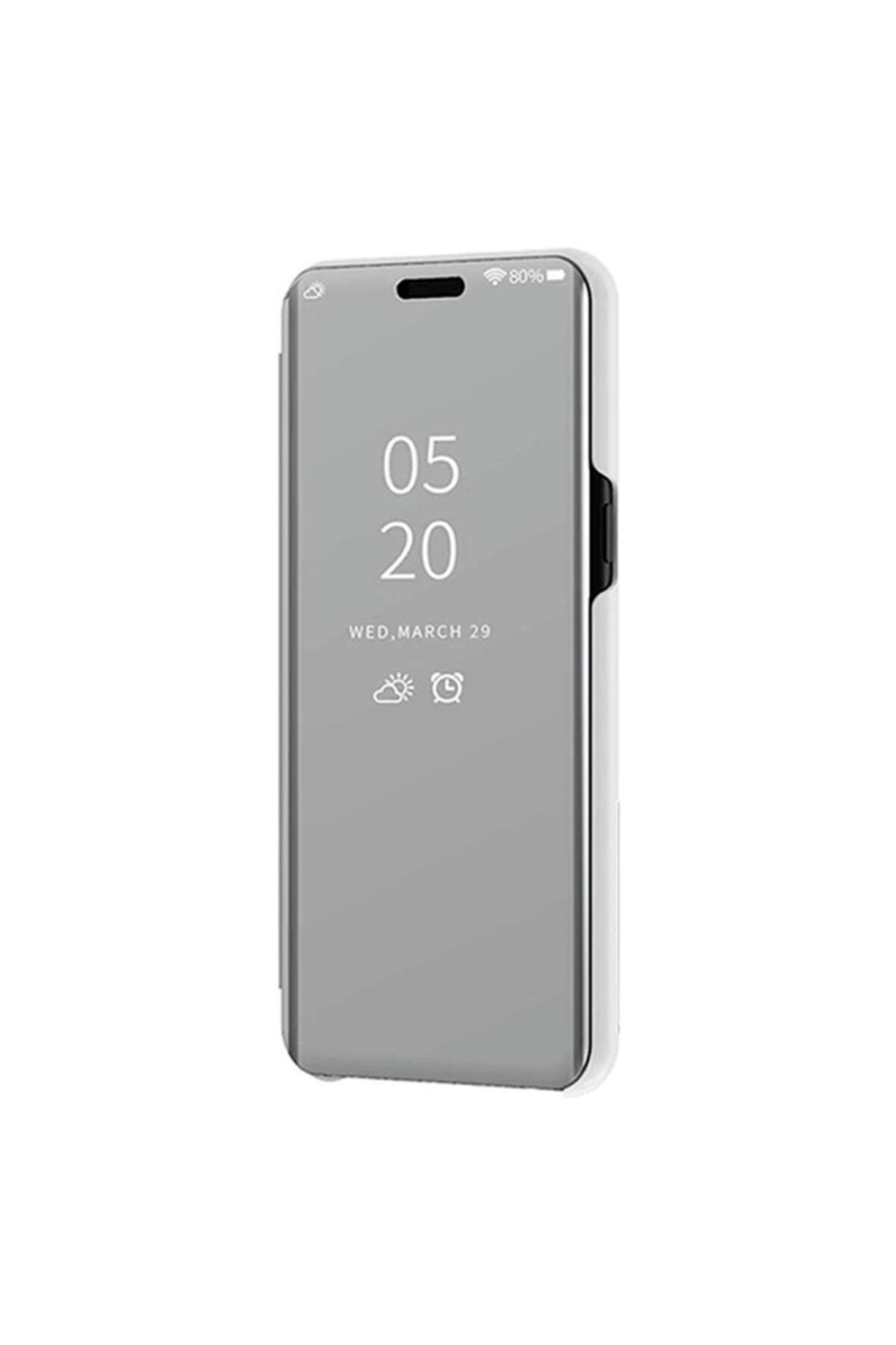 Smart Tech Samsung Galaxy S8 Plus Aynalı Kapaklı Lüx Kılıf Gümüş