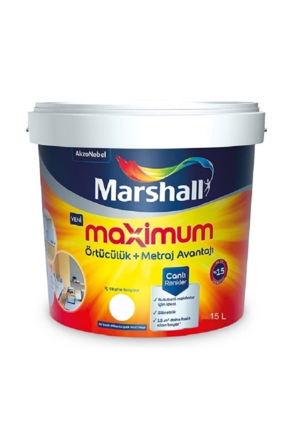 Marshall Maximum Su Bazlı Silinebilir Ipeksi Mat 15 Lt / 20 Kg Beyaz