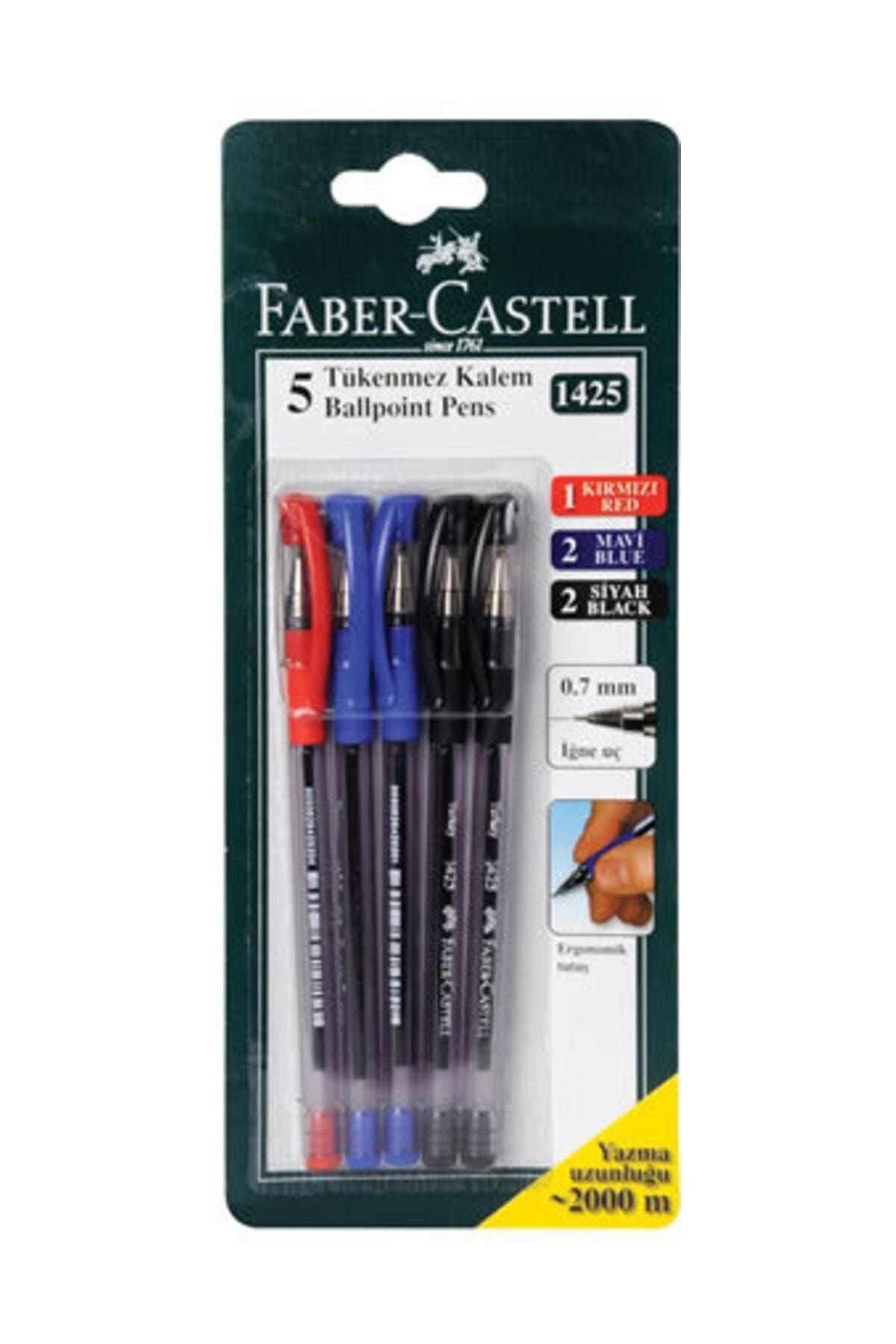 Faber Castell 1425 Renkli Tükenmez Kalem 5li Tk.k
