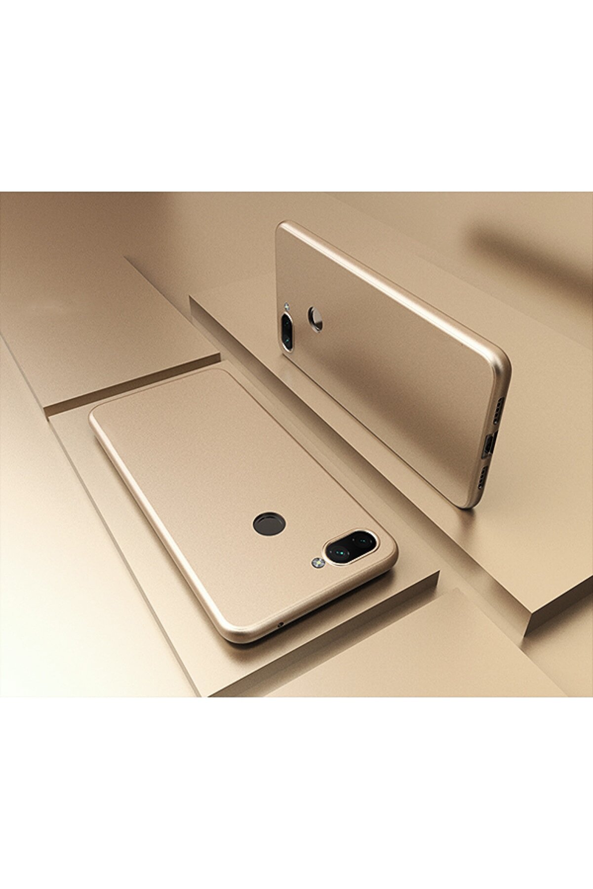 Molly Xiaomi Mi 8 Lite Uyumlu Gold Mat Silikon Kılıf