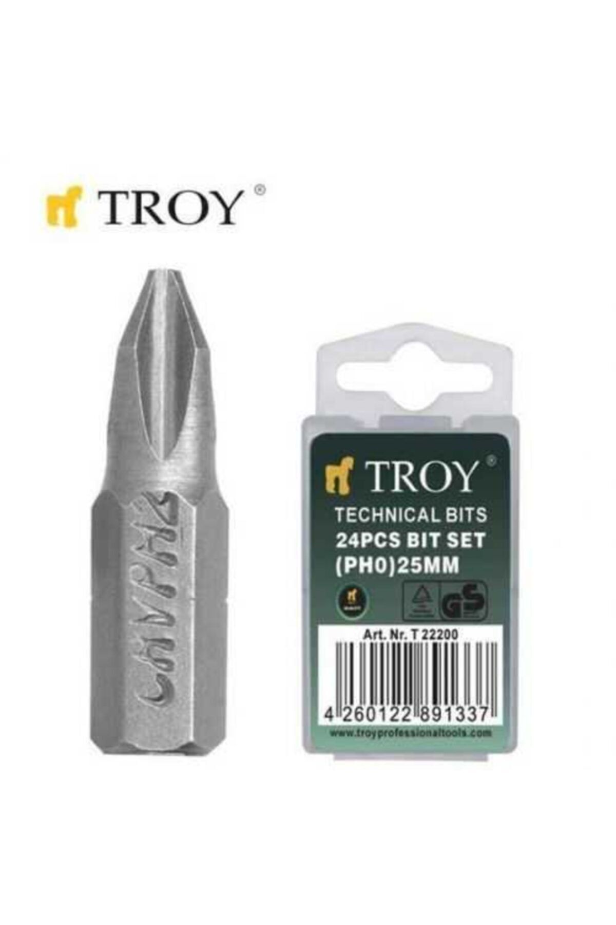 TROY 22201 Bits Uç Seti (PH1X25MM. 24 ADET)