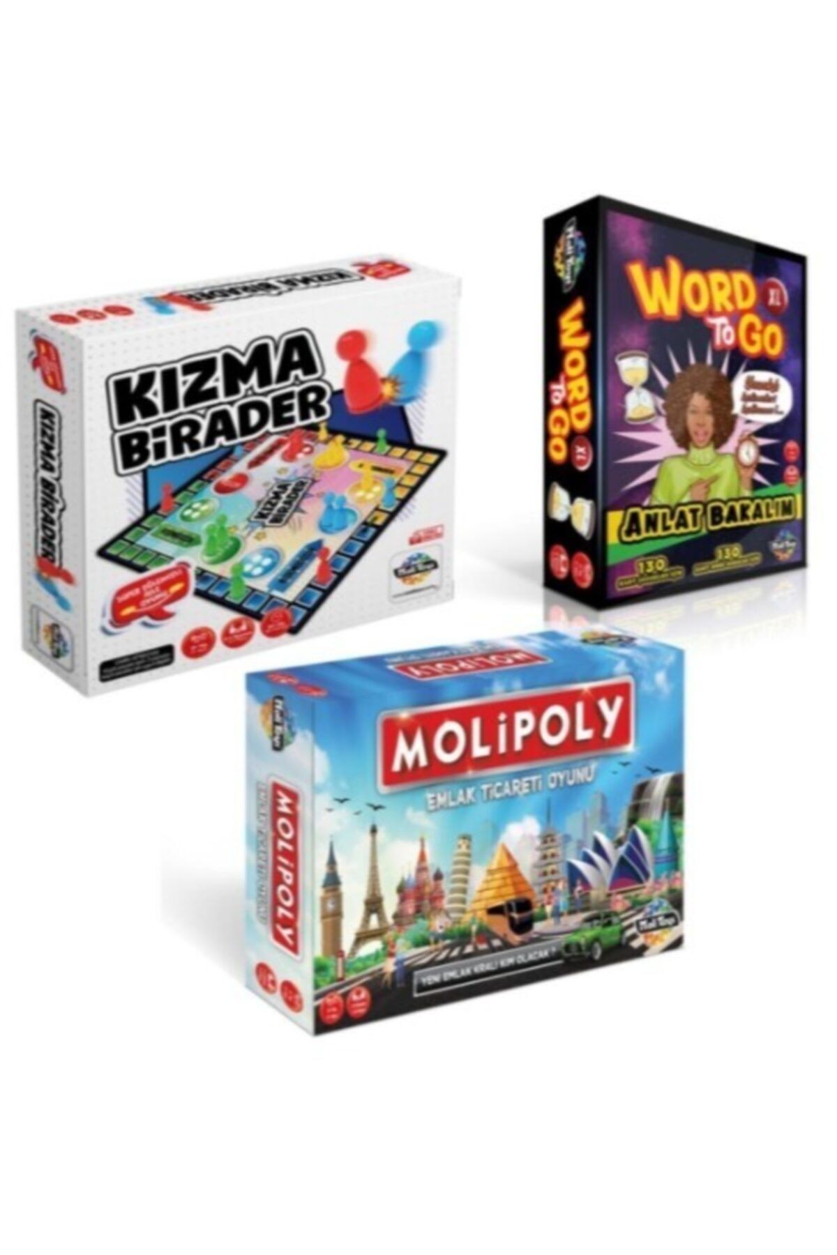 Proselmix Molipoly Emlak Ticaret Oyunu Kızma Birader Word To Go Xl Tabu Xl Edition 3'lü Süper Set