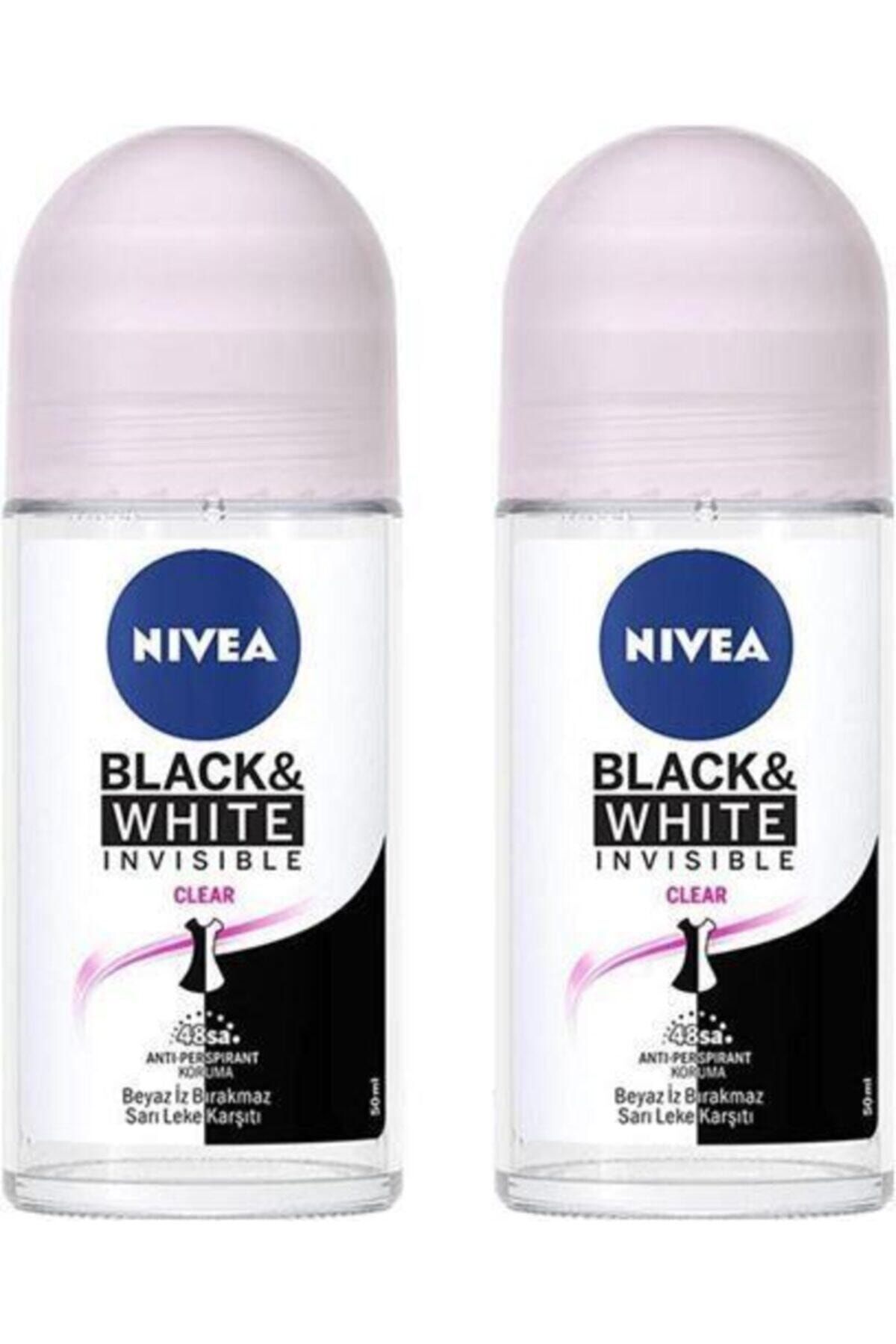 NIVEA Invisible For Black & White Clear 50 ml 2 Adet Roll-on