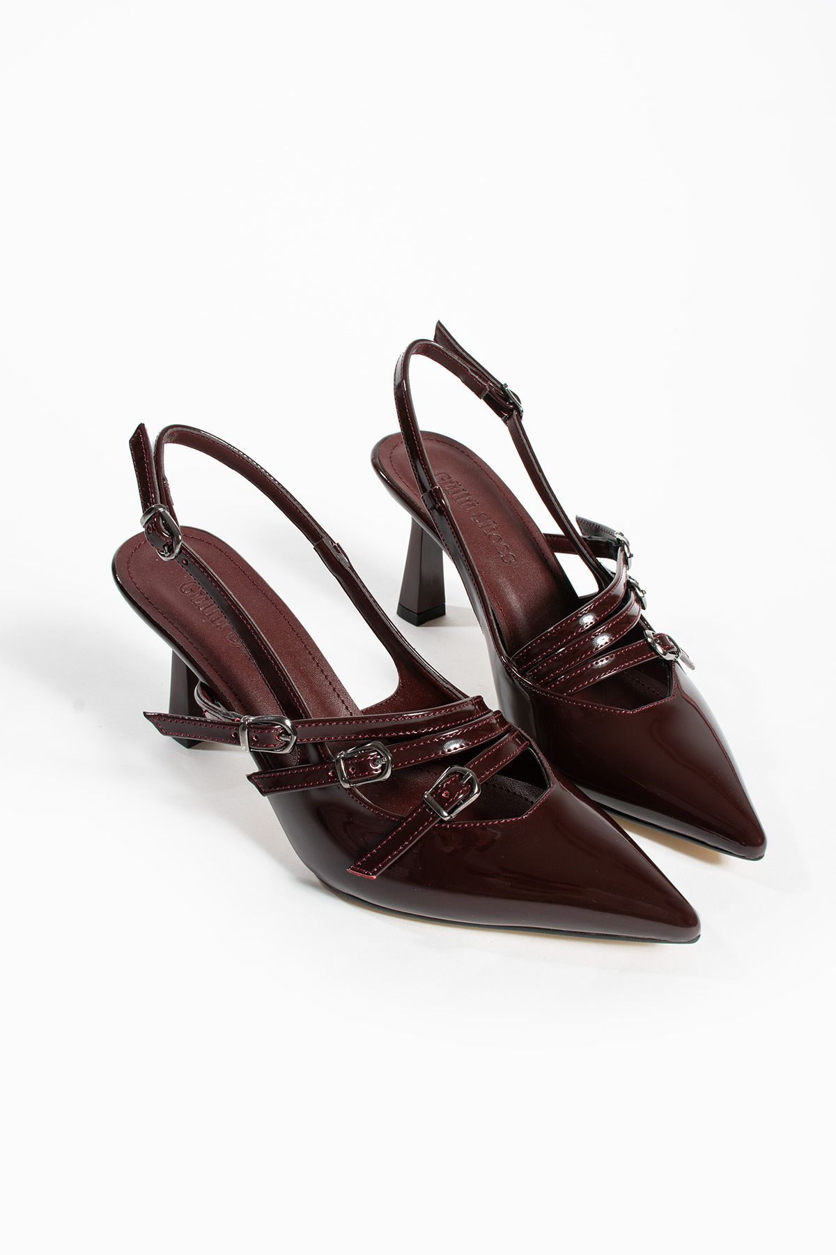 Güllü Shoes Kadın Topuklu Ayakkabı - 3 Bantlı Toka Detaylı Stiletto Rahat Şık ve Modern - 8cm