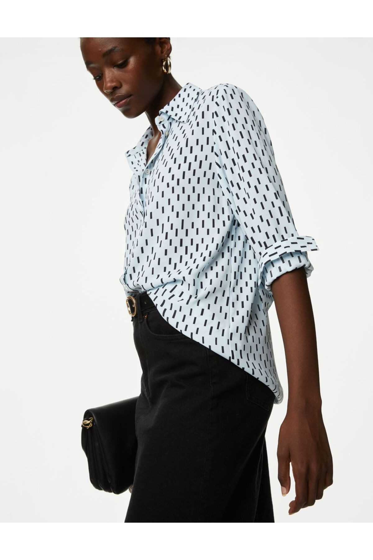 Marks & Spencer Uzun Kollu Desenli Gömlek
