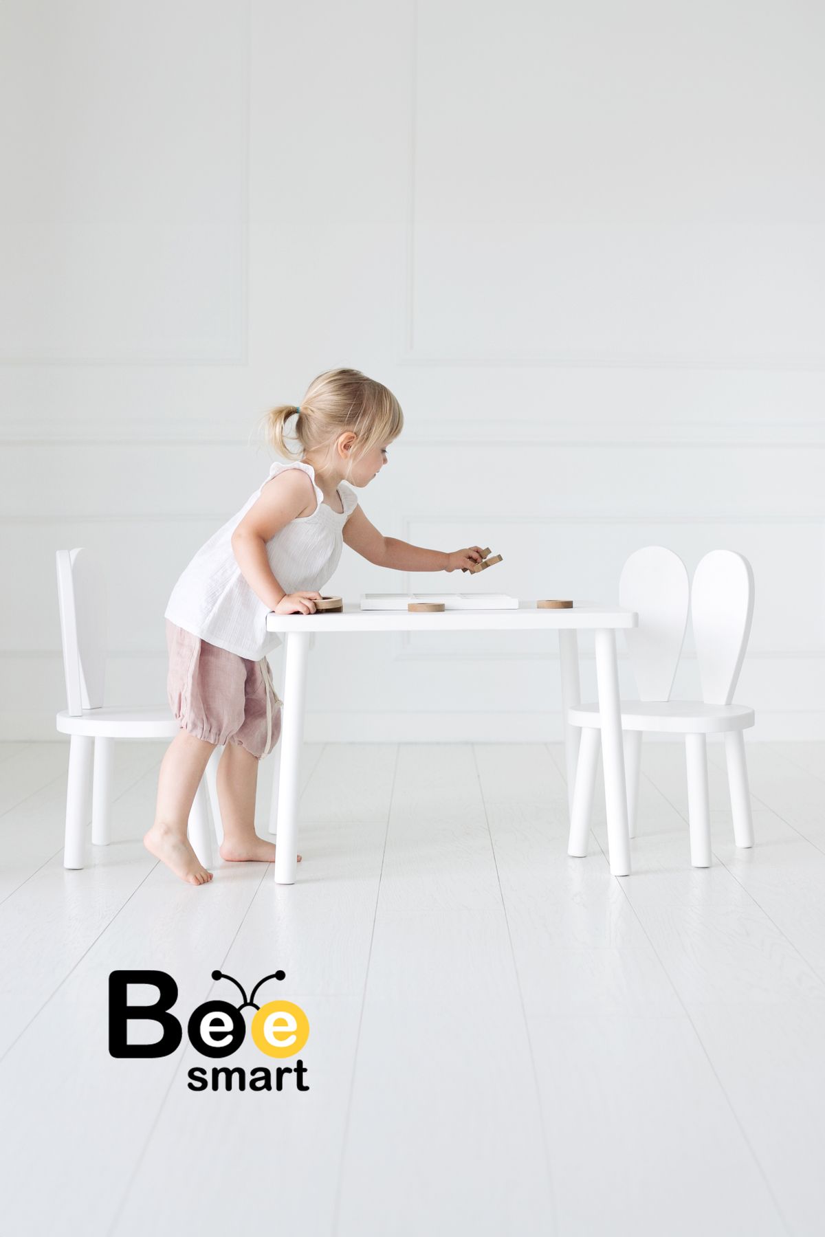Bee Smart Montessori Çocuk Masası-oyun Masası-aktivite Masası-çalışma Masası-etkinlik Masası 2 Sandalye