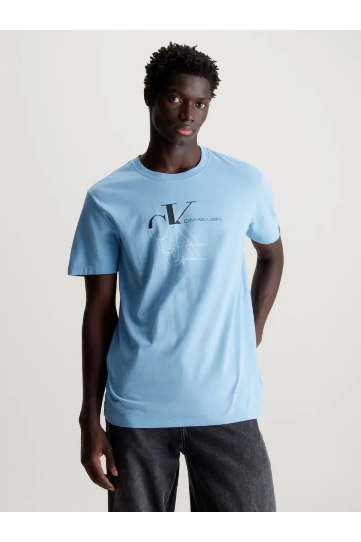 Calvin Klein Erkek Marka Logolu Basic Bisiklet Yaka Kısa Kollu Mavi T-Shirt J30J325352-CEZ