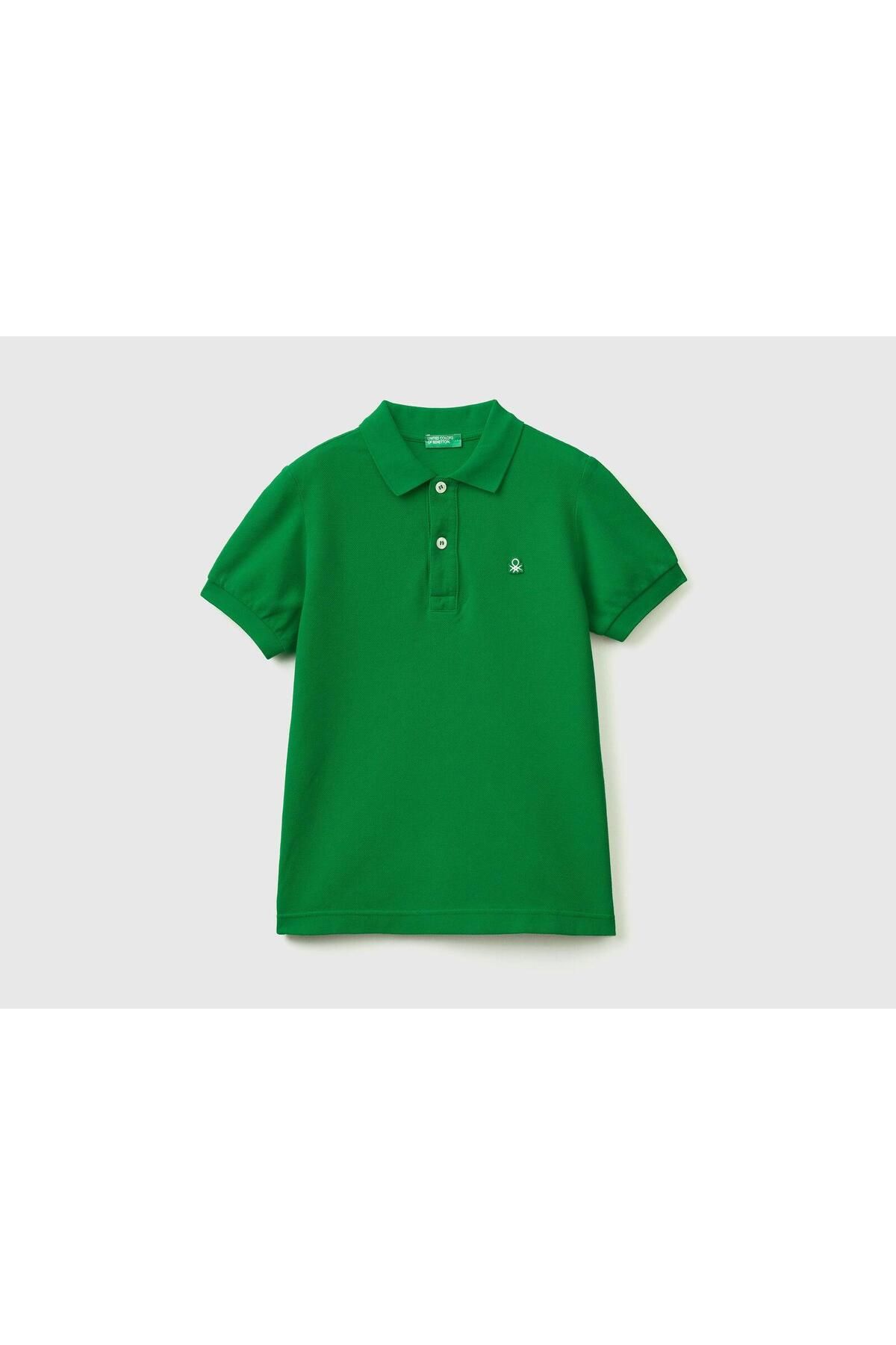 Benetton United Colors of Benetton Erkek Çocuk Yeşil Polo Yaka T-shirt