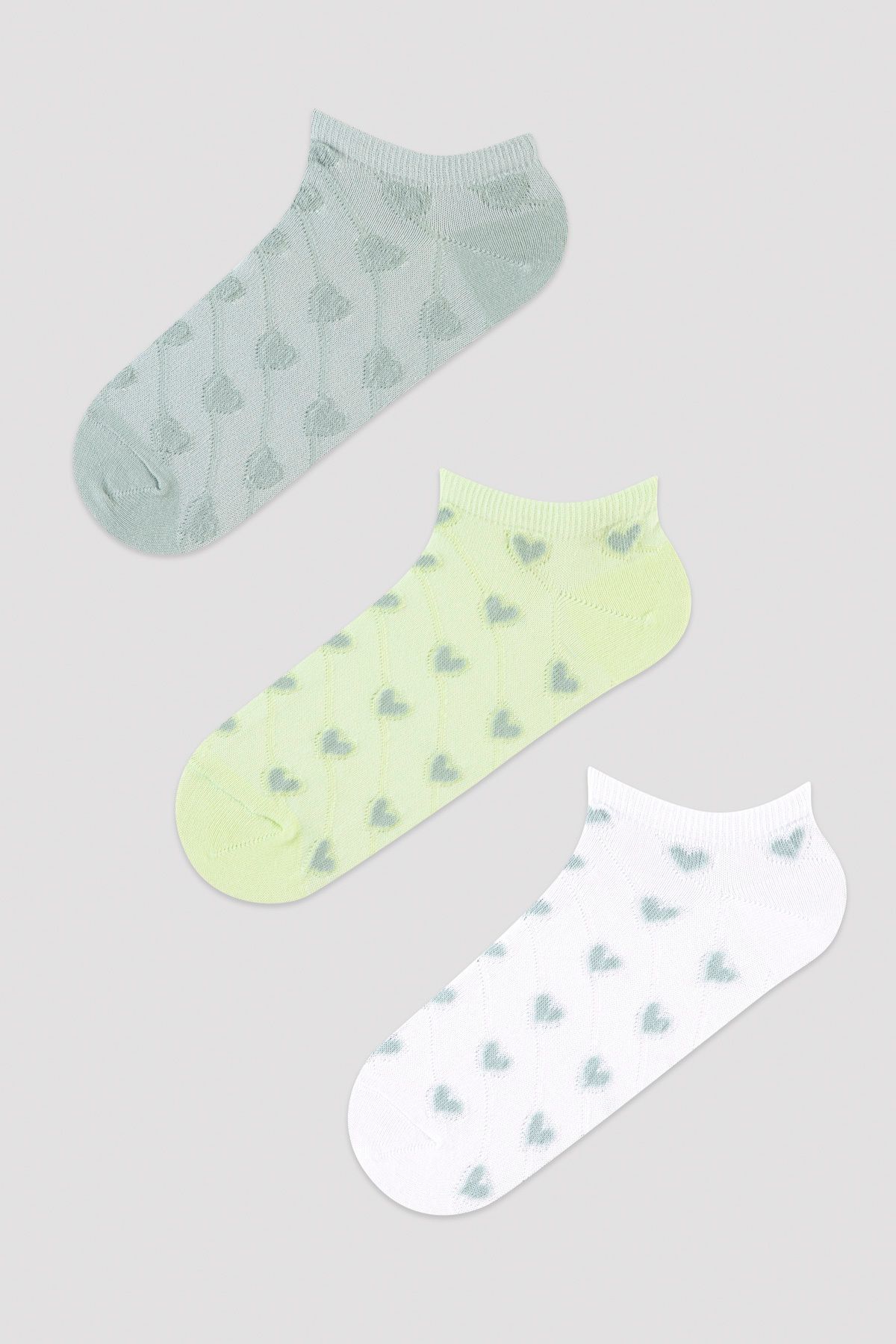Penti Kalp Desenli 3lü Patik Çorap