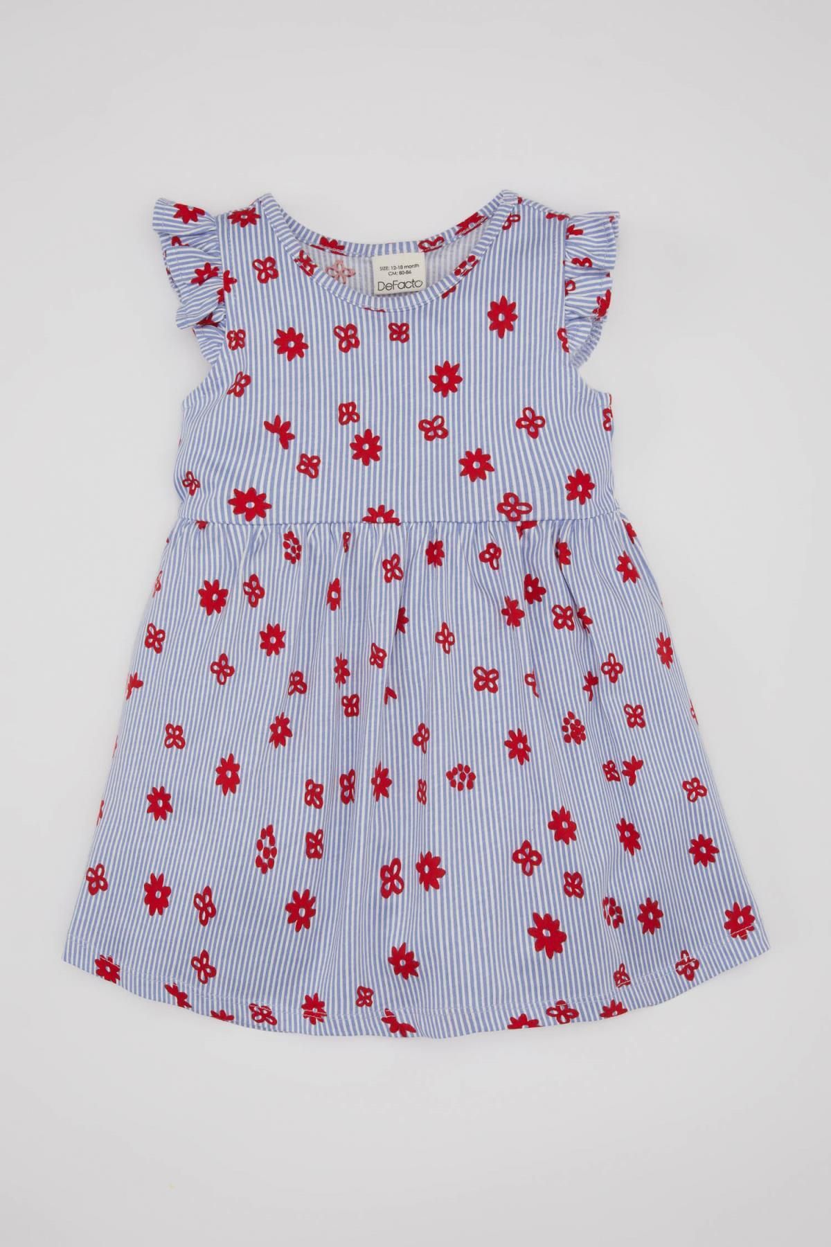Defacto Kız Bebek Desenli Kolsuz Elbise A0136A524SM