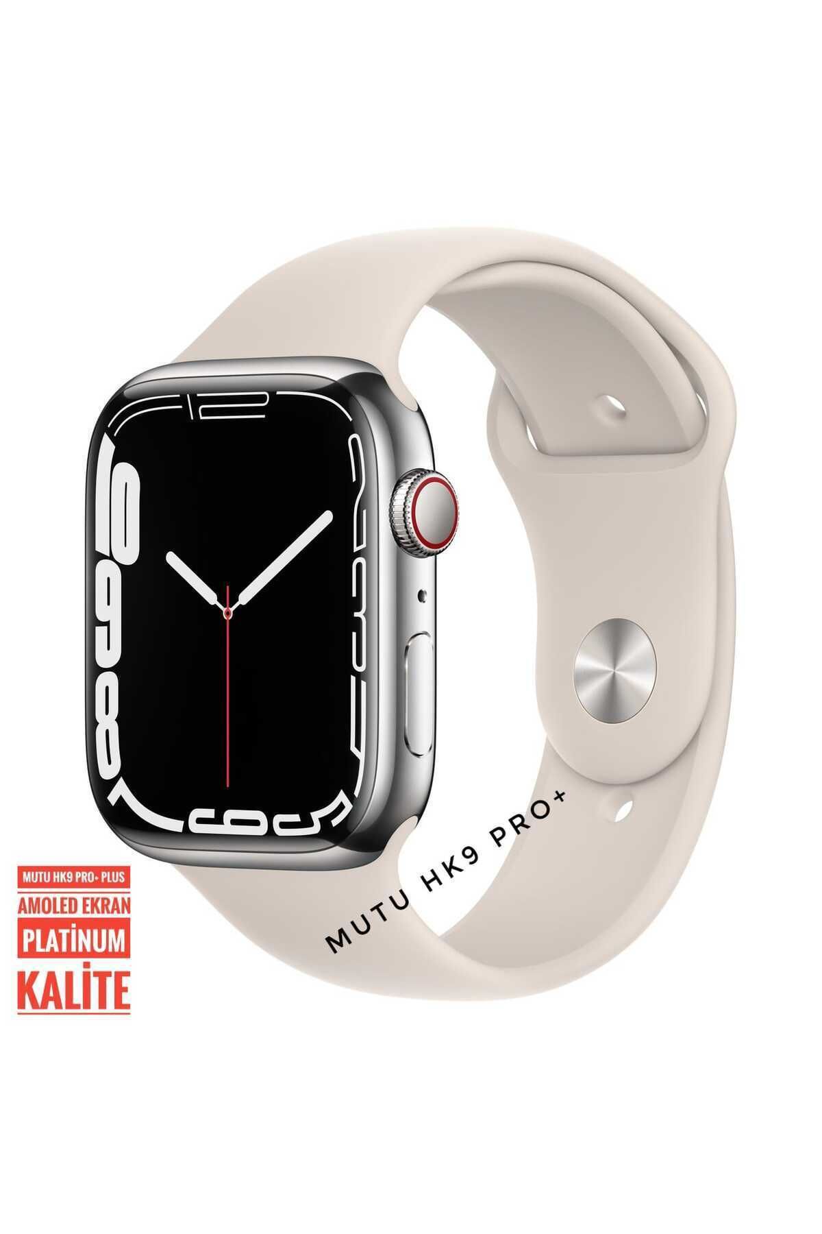 MUTU Hk9 Pro Plus  Platinum Orijinal Son Versiyon Watch 9 Uyumlu  Amoled Ekran Akıllı Saat Smartwatch