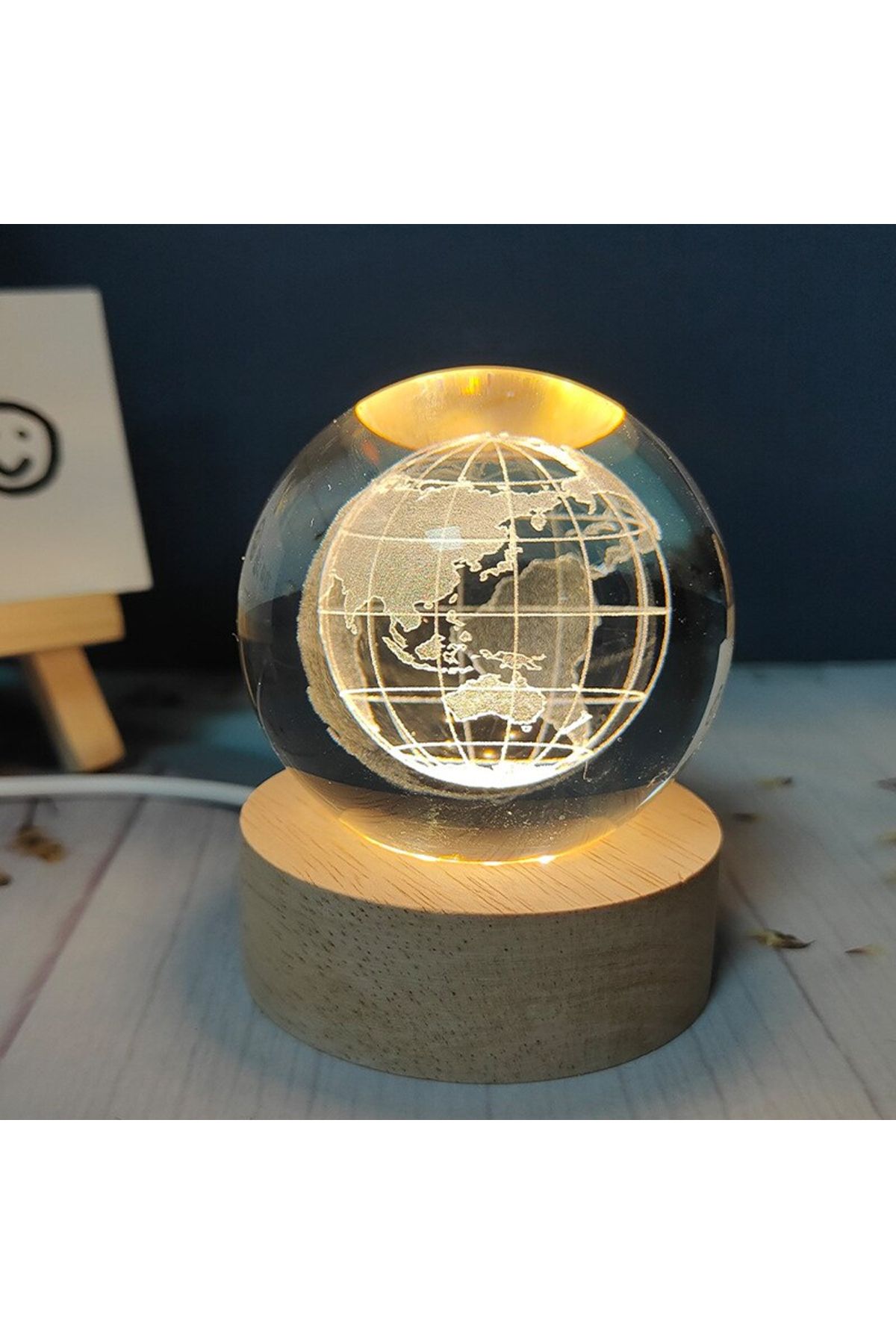 Skygo Dünya Küresi Tasarımlı Dekoratif Işıklı Cam