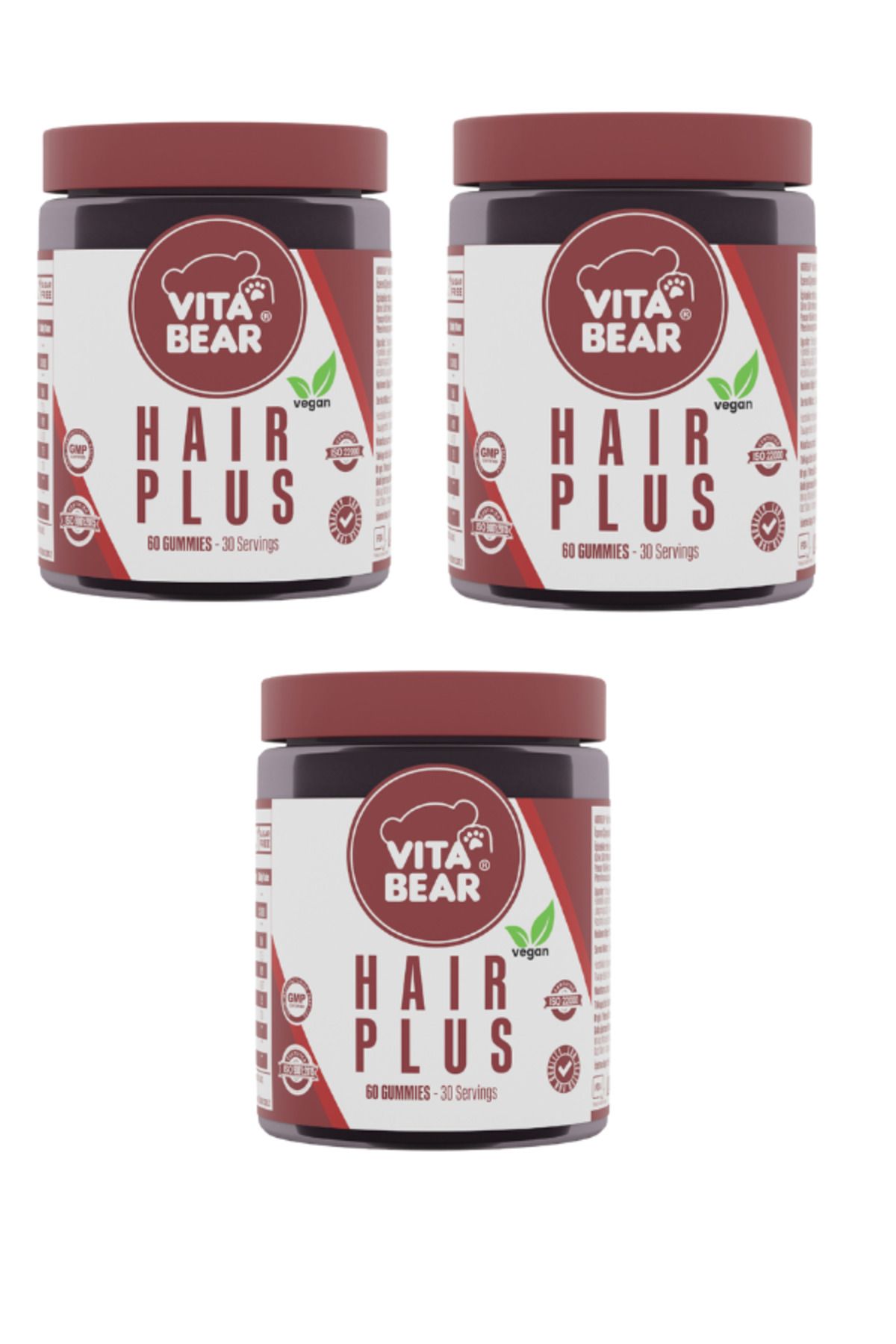 Vita Bear Hair Plus Vegan Saç Vitamini 3 Adet
