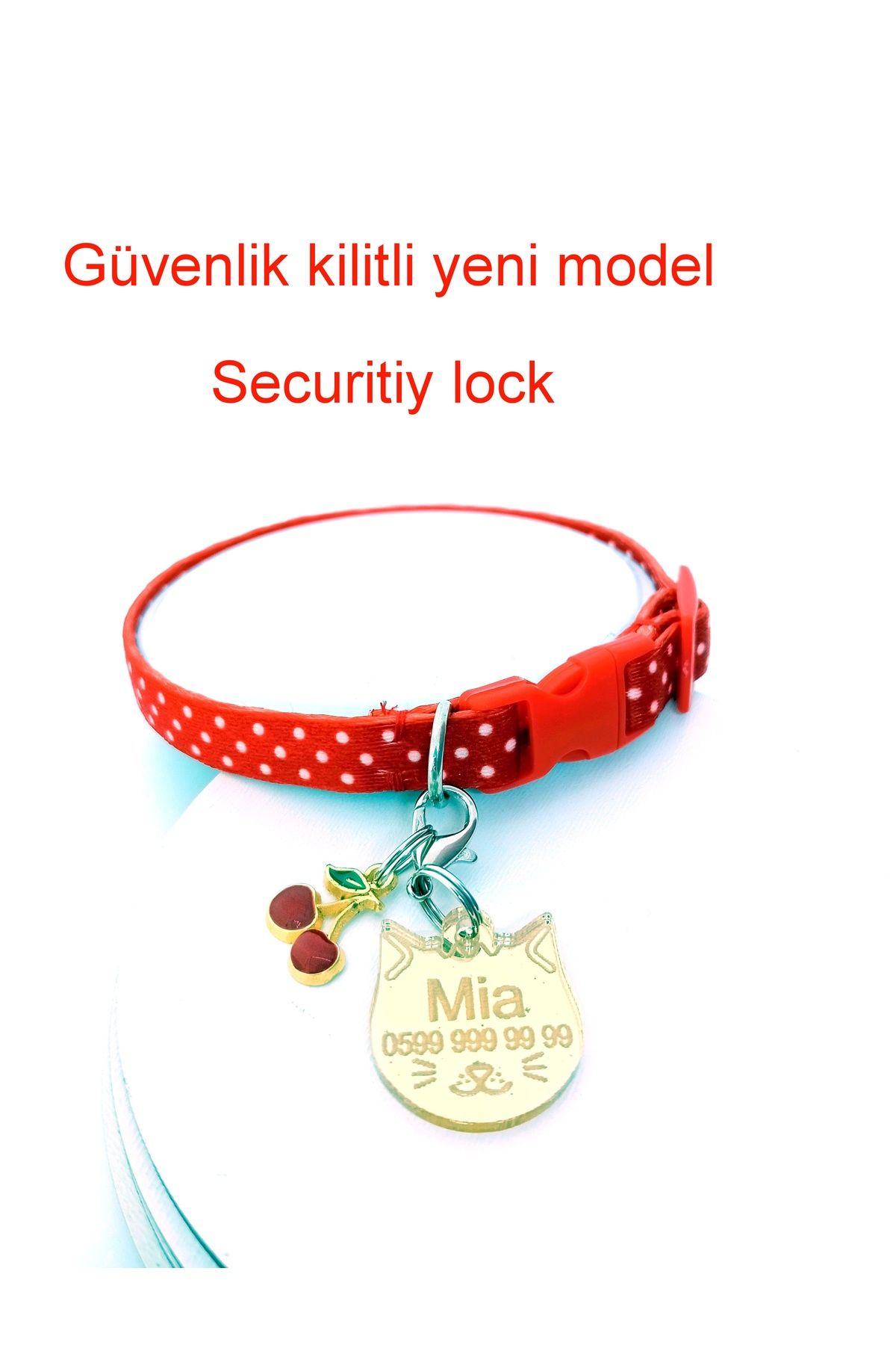 Sempati Store Güvenlik Kilitli Kişiye Özel Isimli Kedi Tasması Kedi Isim Künyesi Isimlik