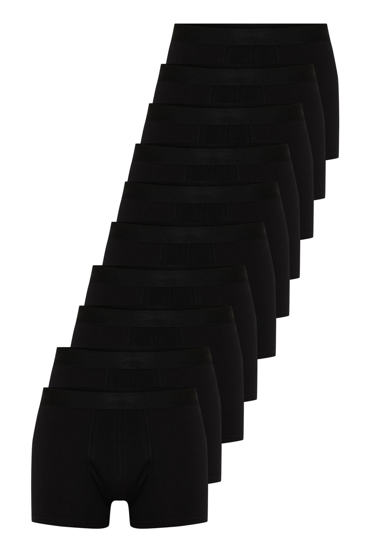 TRENDYOL MAN Siyah  Çok Renkli Basic 10'lu Paket Pamuklu Boxer TMNSS24BX00010