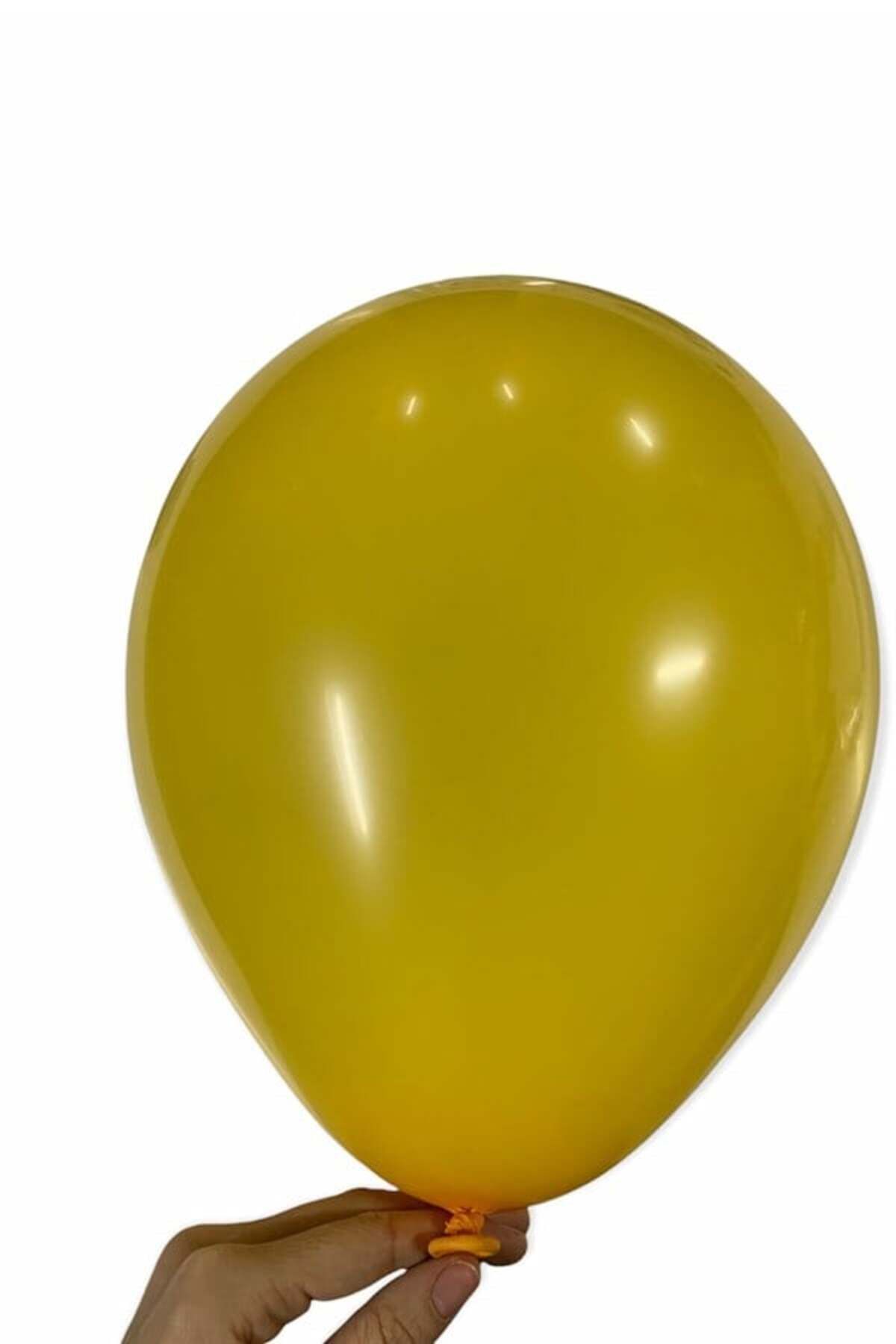Partifabrik Koyu Sarı Pastel Balon 10 Adet