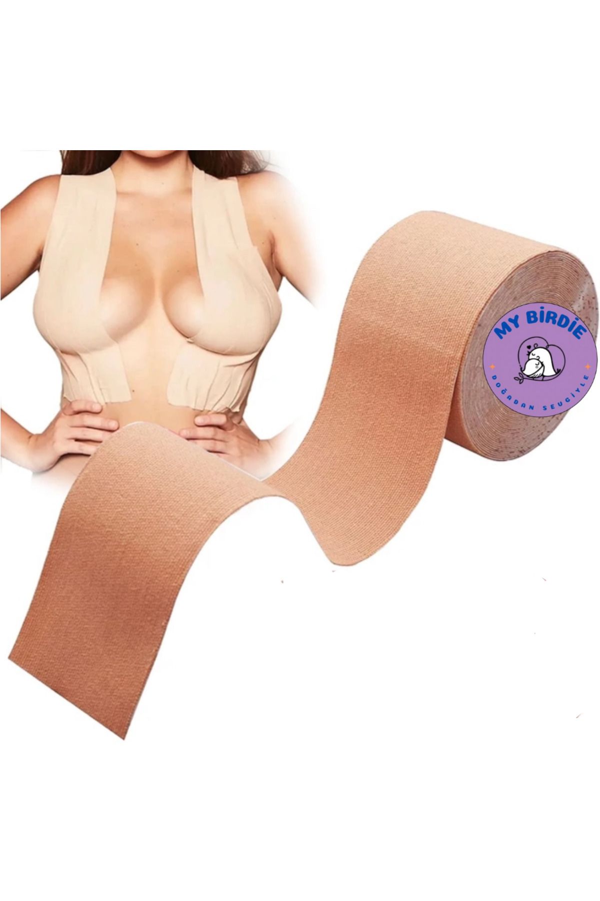 MyBirdie Göğüs Meme Dikleştirici Sabitleyici Yapışkan Bant-Dekolte Bandı-Çift Taraflı Elbise Bandı