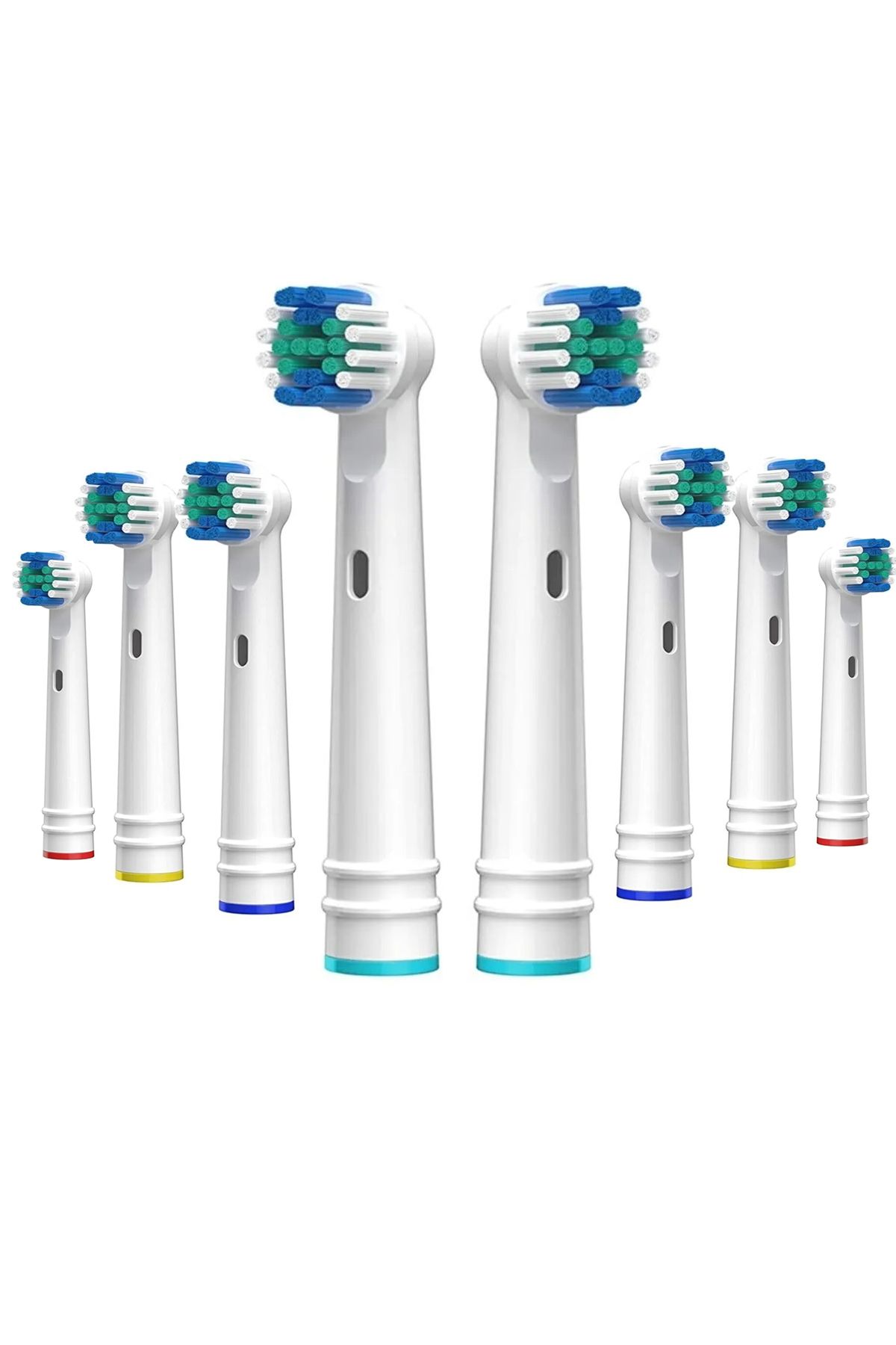 Benefse Yedek Başlık Şarjlı Ve Pilli Diş Fırçası Philips Oral-b Braun Uyumlu Orta Sert 8 Li Muadil Set