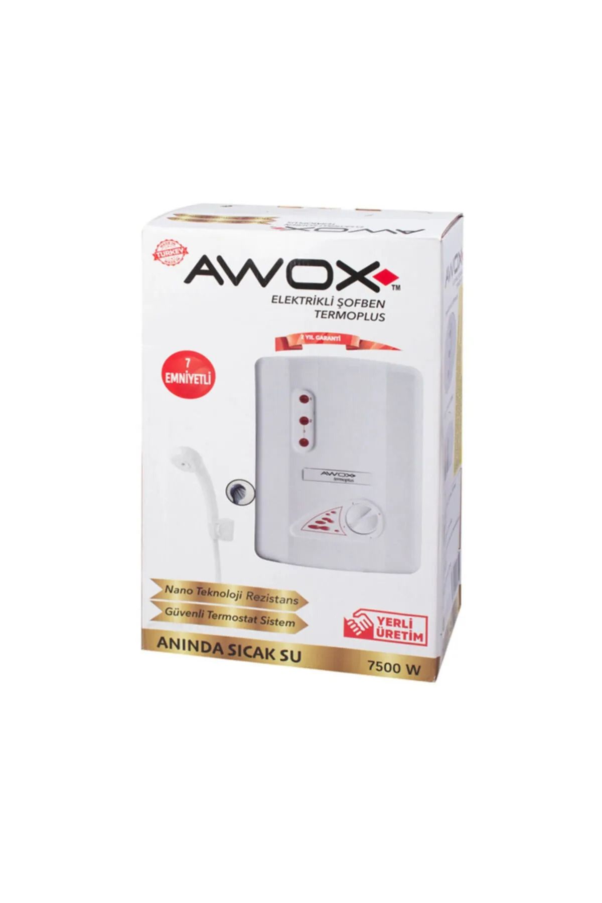 AWOX Termoplus 7 Emniyetli Ani Su Isıtıcı Elektrikli Şofben 7500w